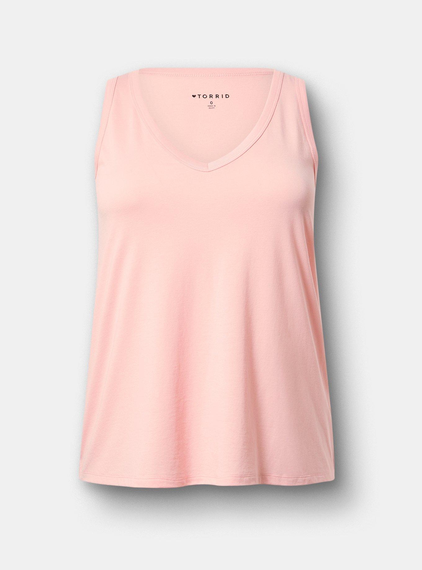 Girlfriend Signature Jersey V-Neck Tank, BLOSSOM, hi-res