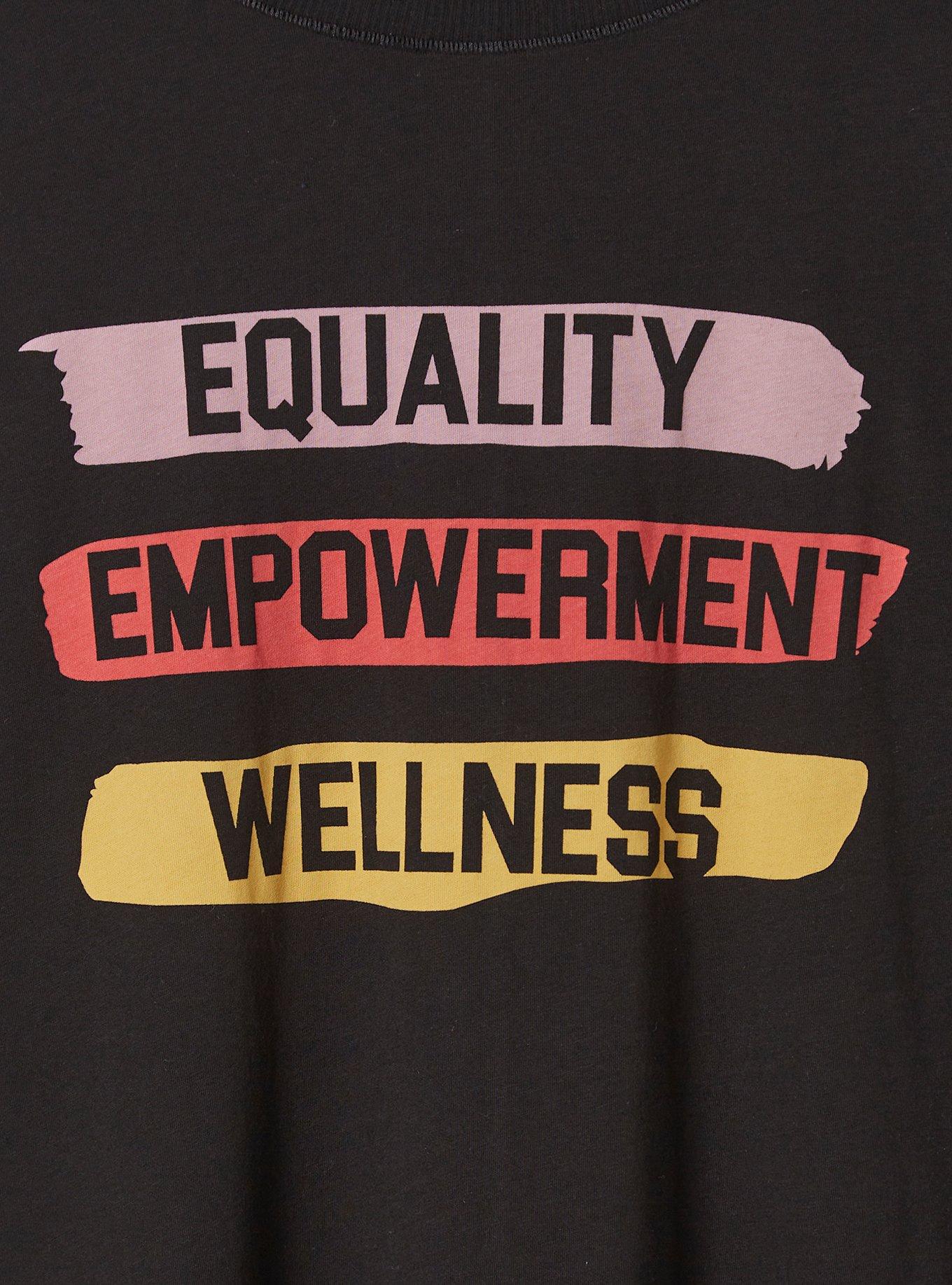 Plus Size #TORRIDSTRONG Empower Vintage Cotton Crew Neck Tee, DEEP BLACK, alternate