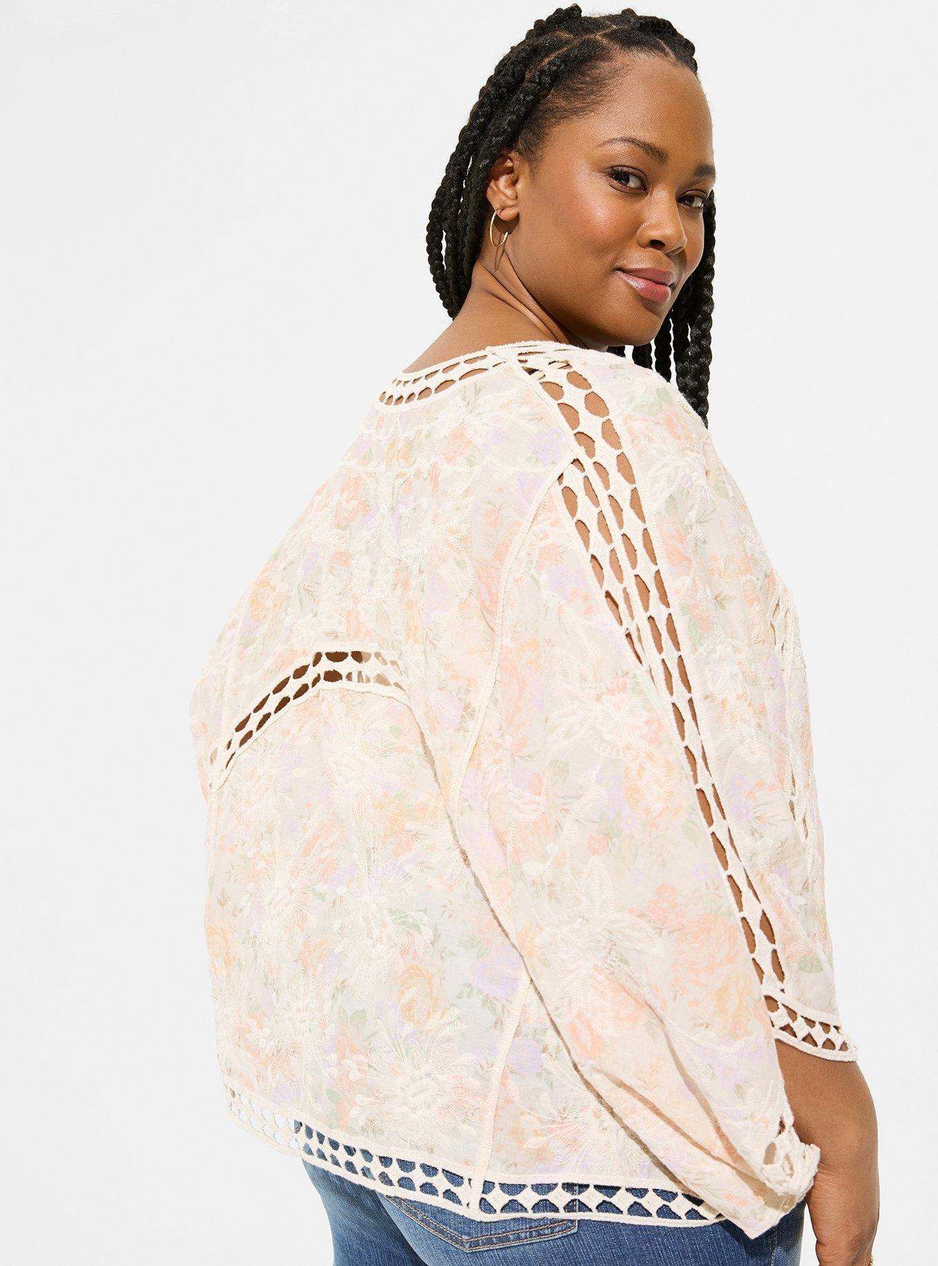 Crochet Lace Inset Kimono