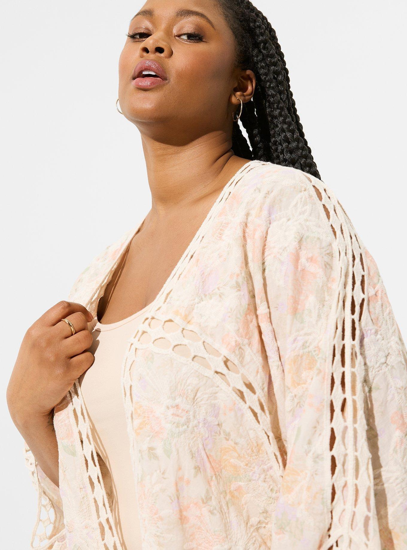 Crochet Lace Inset Kimono