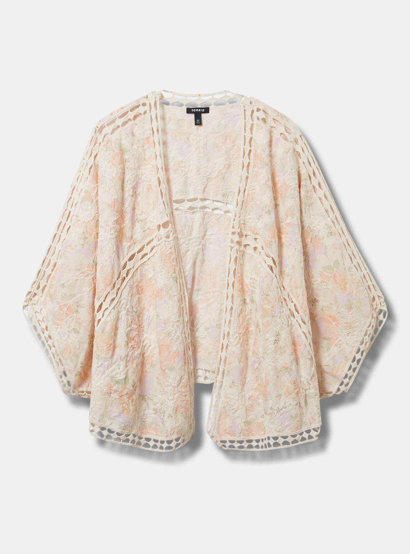 Crochet Lace Inset Kimono