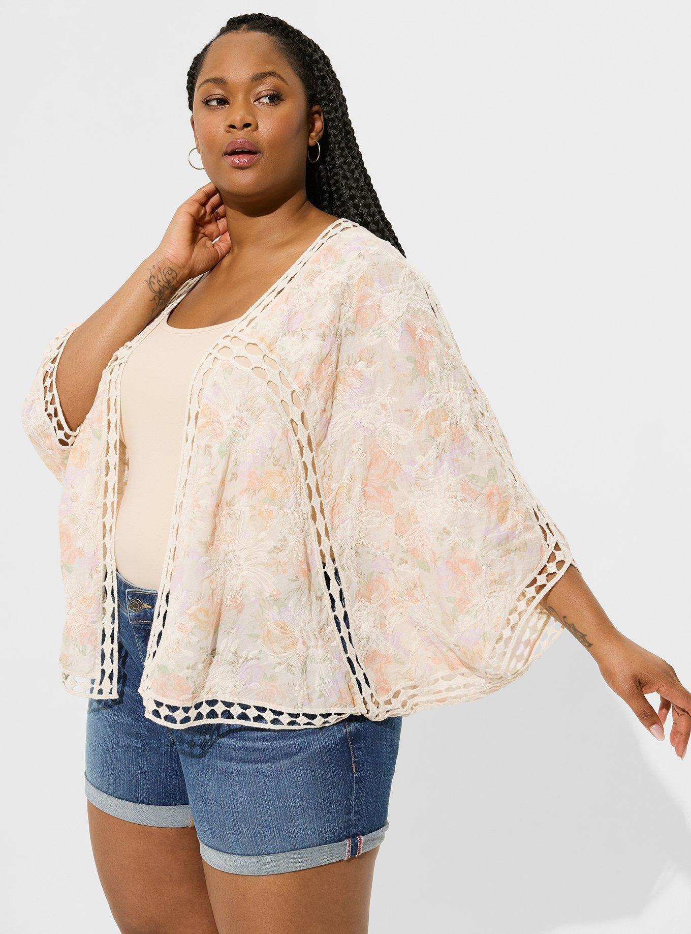 Crochet Lace Inset Kimono