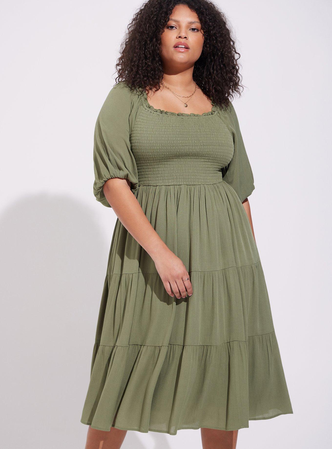 Midi Gauze Off The Shoulder Tiered Dress