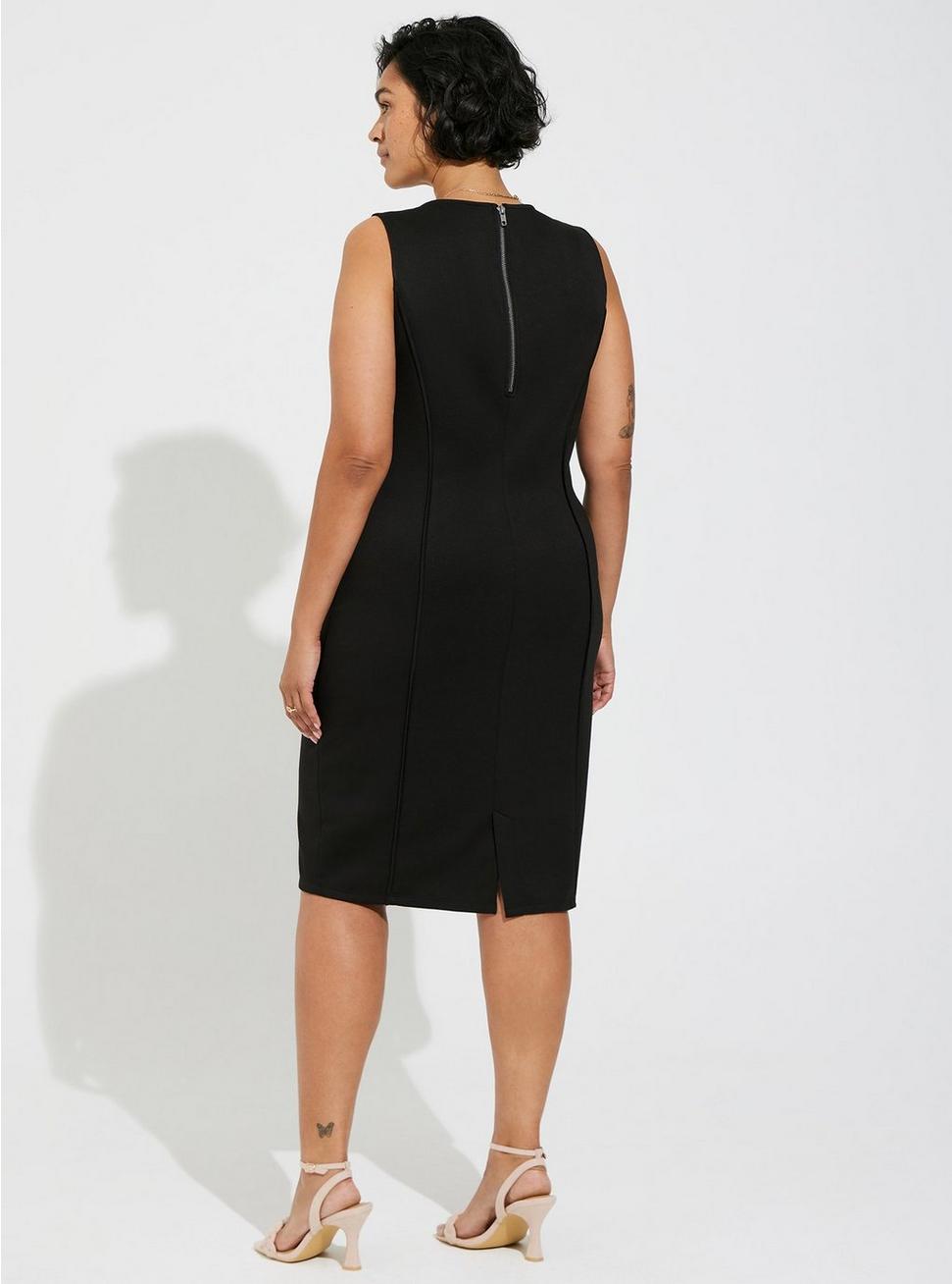 Plus Size Mini Studio Cupro Sleeveless Bodycon Dress, DEEP BLACK, alternate