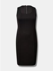 Plus Size Mini Studio Cupro Sleeveless Bodycon Dress, DEEP BLACK, hi-res