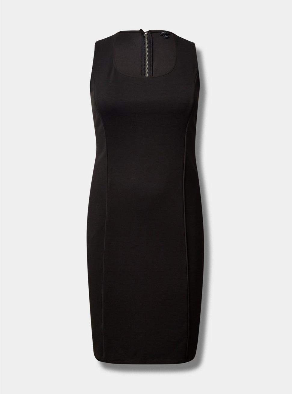 Plus Size Mini Studio Cupro Sleeveless Bodycon Dress, DEEP BLACK, hi-res
