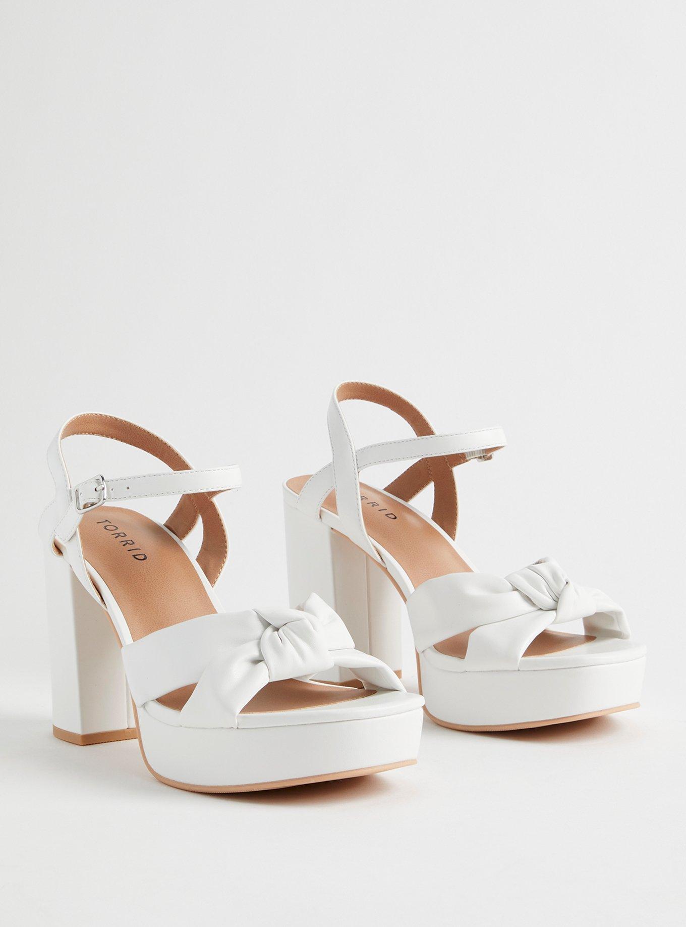 Soft Knot Heeled Platform Mule (WW), BONE, hi-res