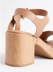 Curved Platform Heel Sandal (WW), TAN, alternate