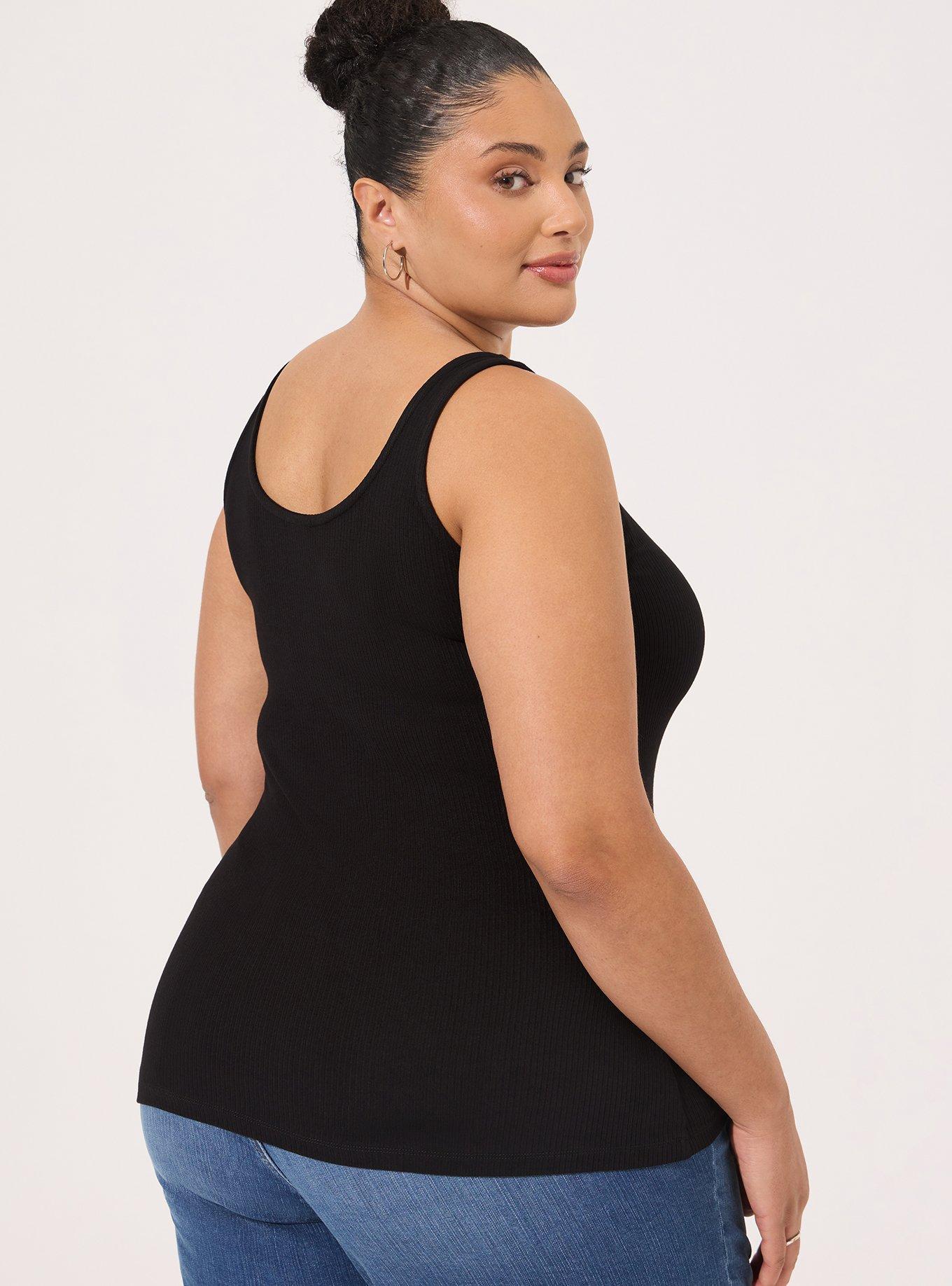 Plus Size - Everyday Rib Scoop Neck Hook And Eye Tank - Torrid