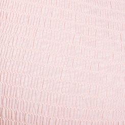 Plus Size Cotton Modal Slub V-Neck Smocked Bodice Eyelet Sleeve Babydoll Top, IMPATIENS PINK KH, swatch