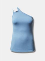 Plus Size Everyday Rib One Shoulder Cut Out Cami, DUST BLUE, hi-res