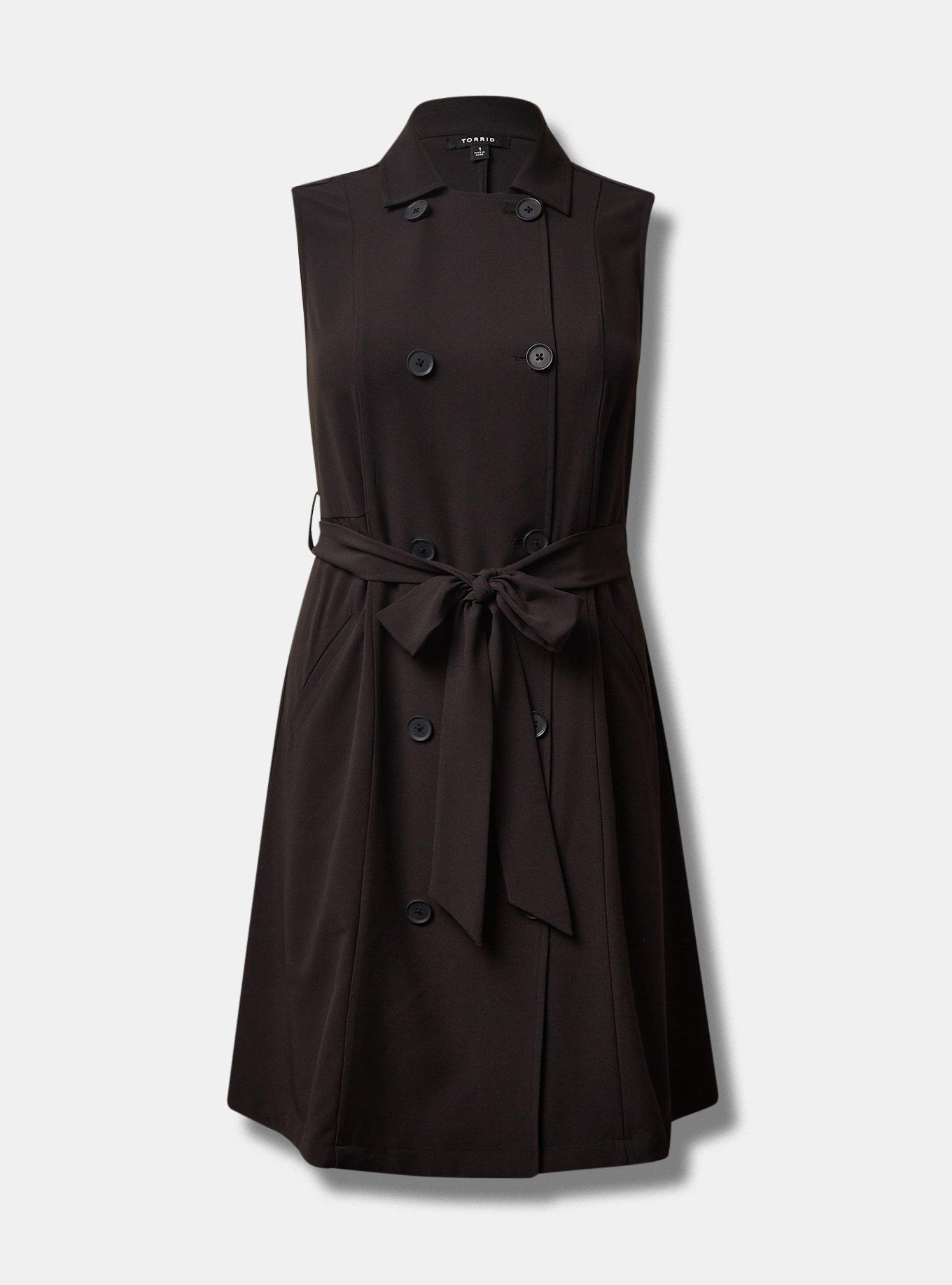 Plus Size - Studio Crepe Jersey Lightweight Trench Vest - Torrid