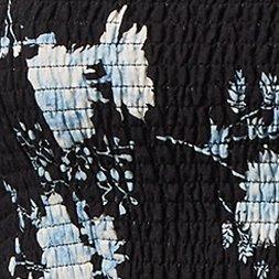 Rayon Slub Smocked Bodice Long Sleeve Crop Blouse , PENNY TOSS FLORAL, swatch