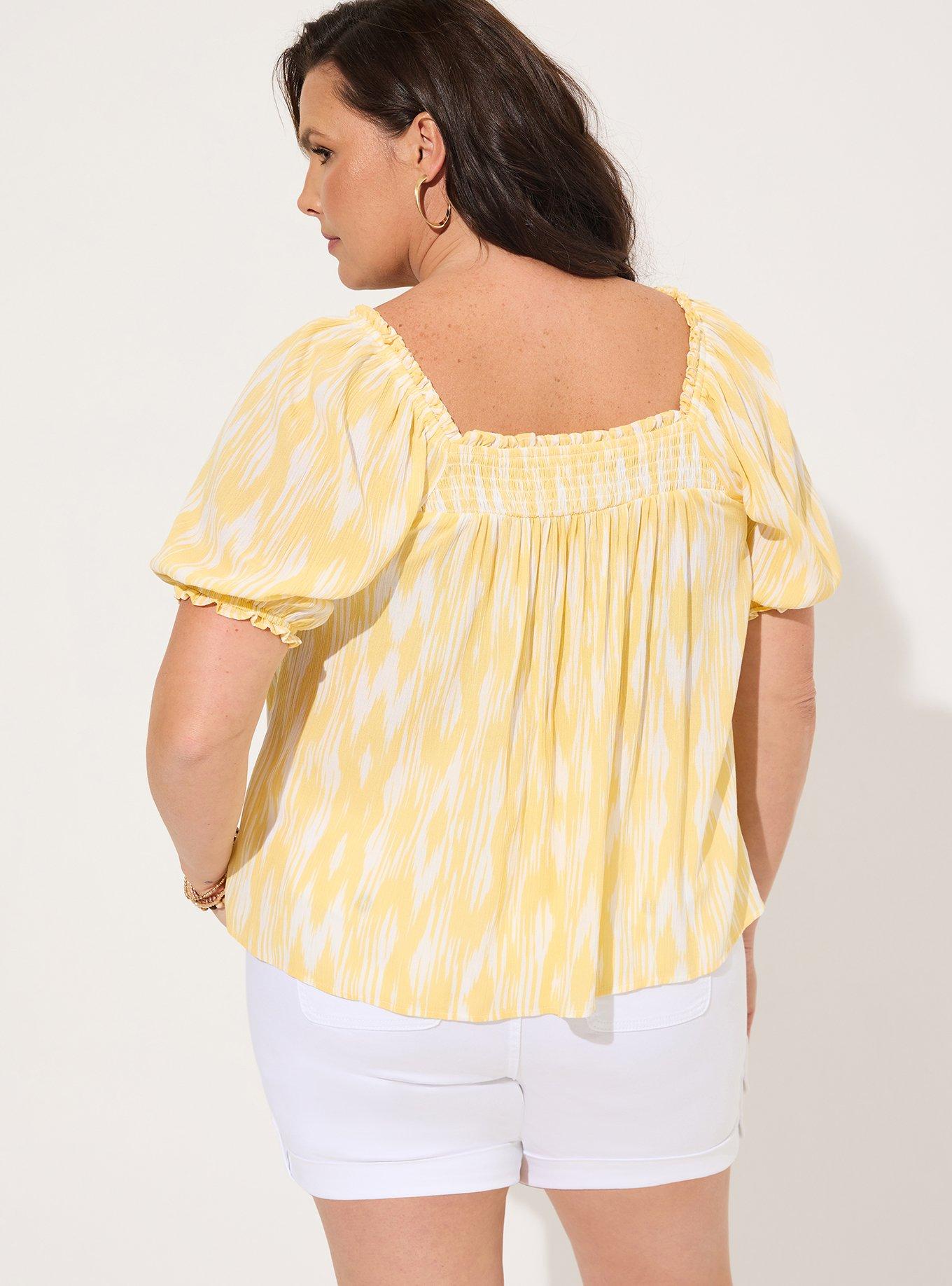 Washable Gauze Smocked Yoke Top