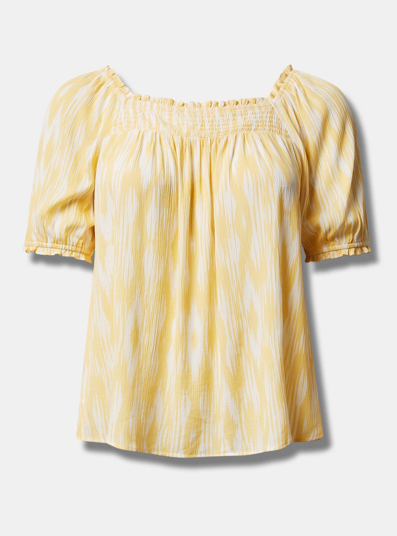 Washable Gauze Smocked Yoke Top