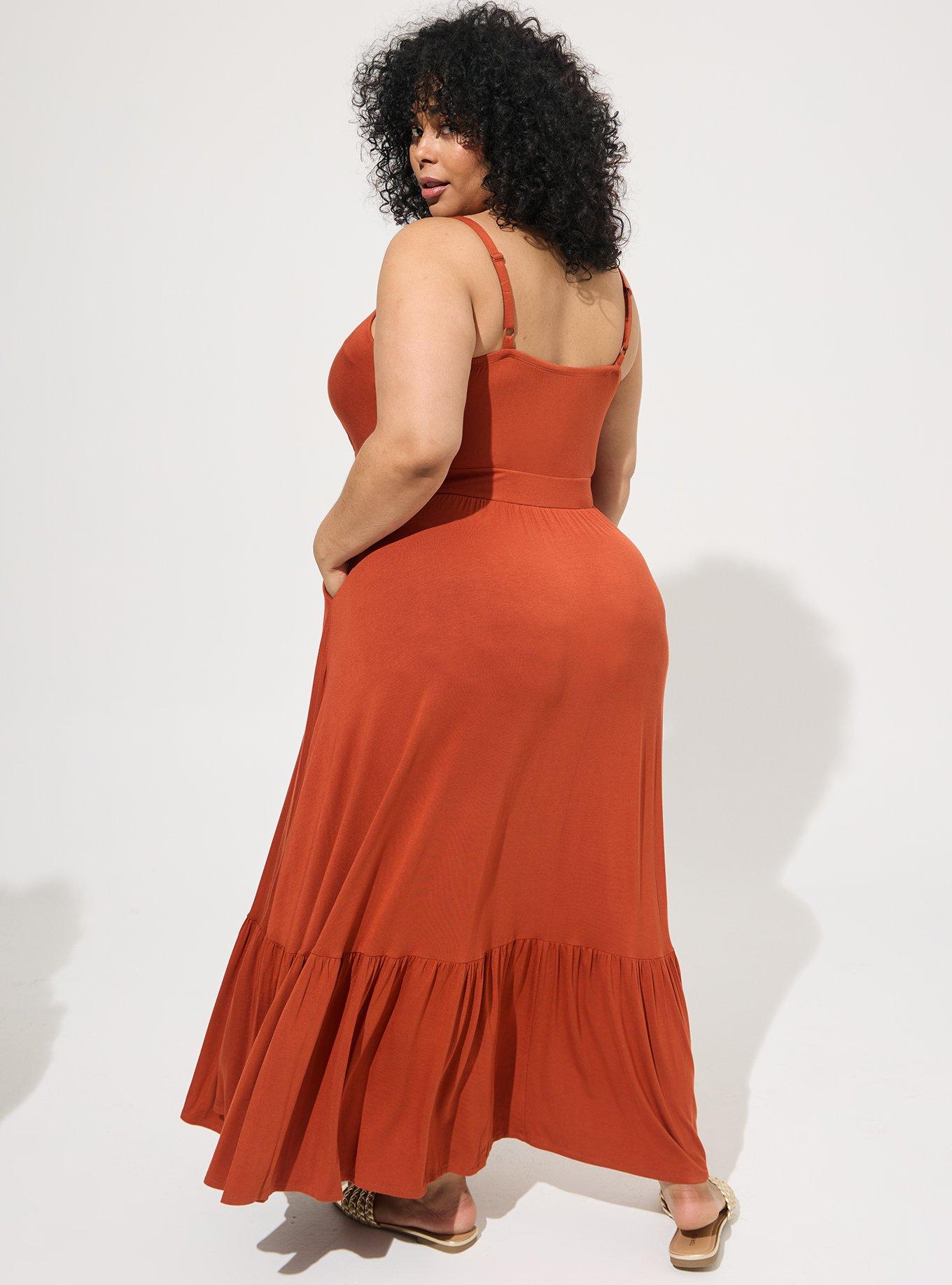 Torrid Super Soft Tiered Maxi Dress Multicolor Womens Plus Size 2X NWT  Pockets