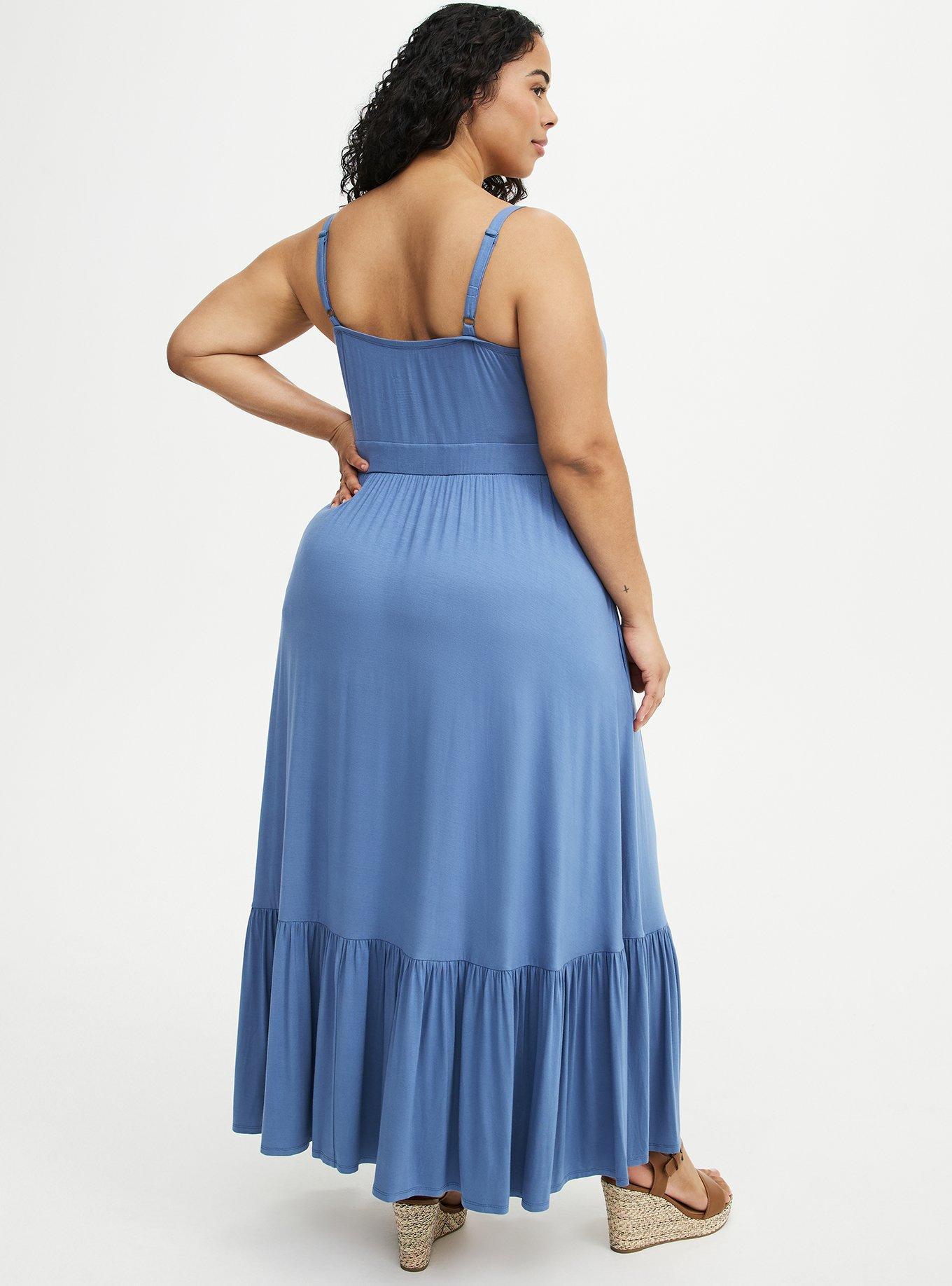 Tiered Maxi Dress, BLUE HORIZON, alternate