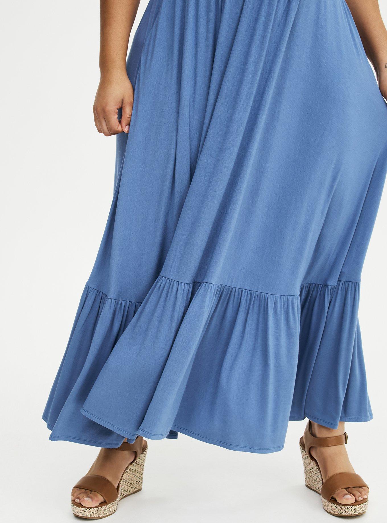 Tiered Maxi Dress, BLUE HORIZON, alternate