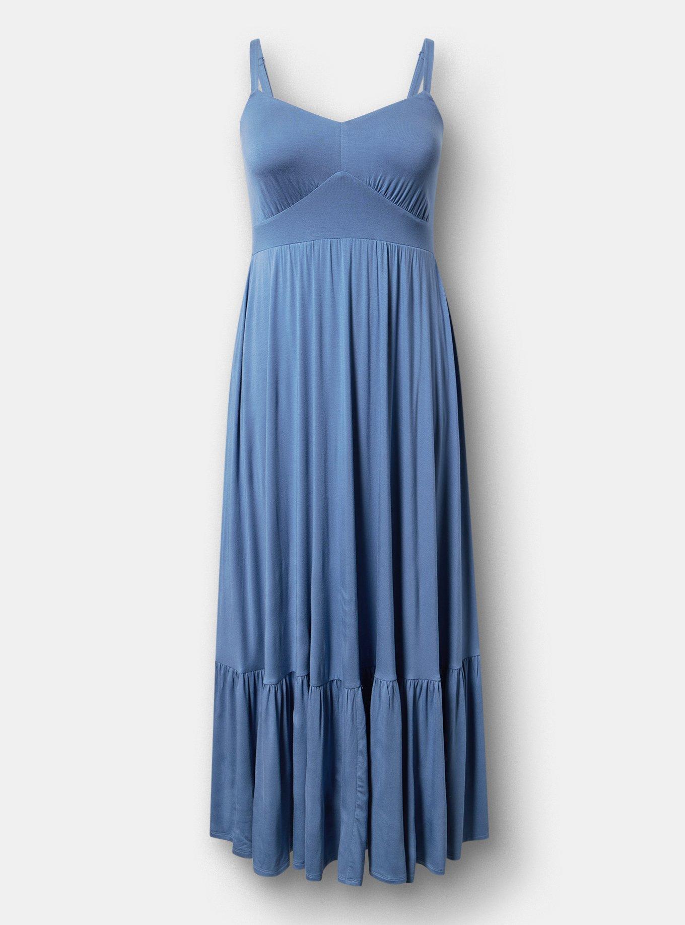 Tiered Maxi Dress, BLUE HORIZON, hi-res