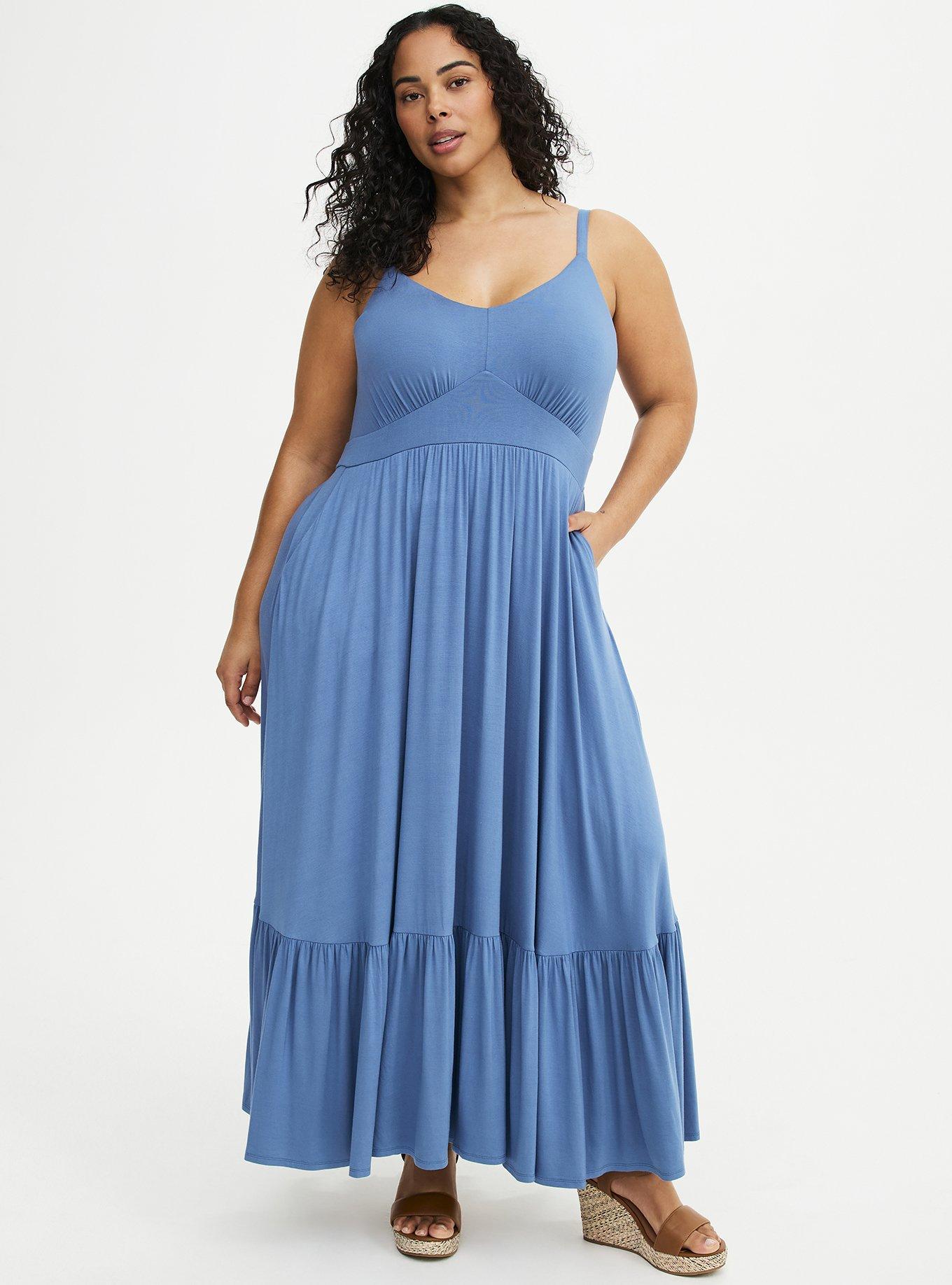 Tiered Maxi Dress, BLUE HORIZON, hi-res