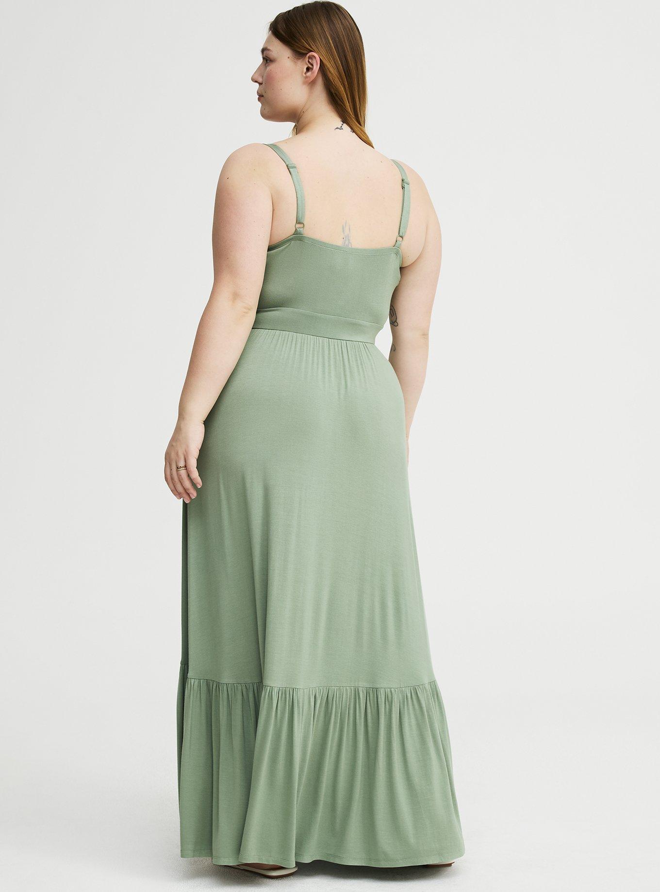 Tiered Maxi Dress, HEDGE GREEN, alternate