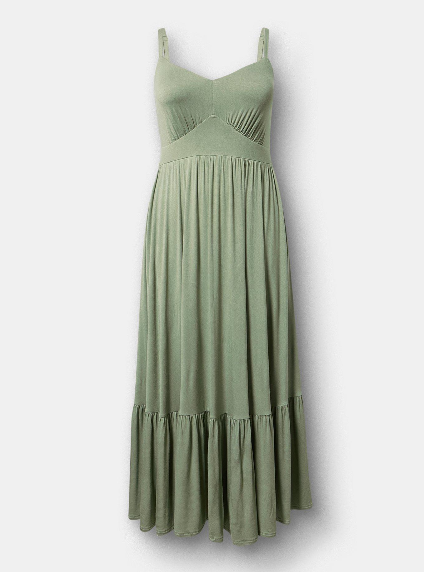 Tiered Maxi Dress, HEDGE GREEN, hi-res