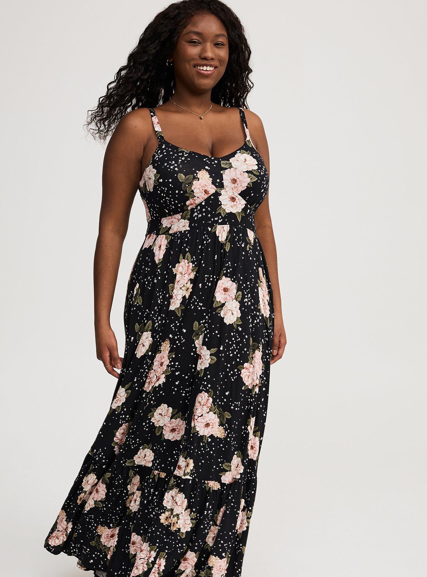 Plus Size - Maxi V-Neck Tiered Dress - Torrid