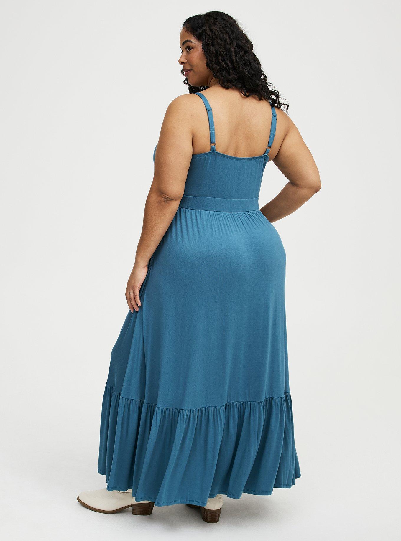 Tiered Maxi Dress, MALLARD BLUE, alternate