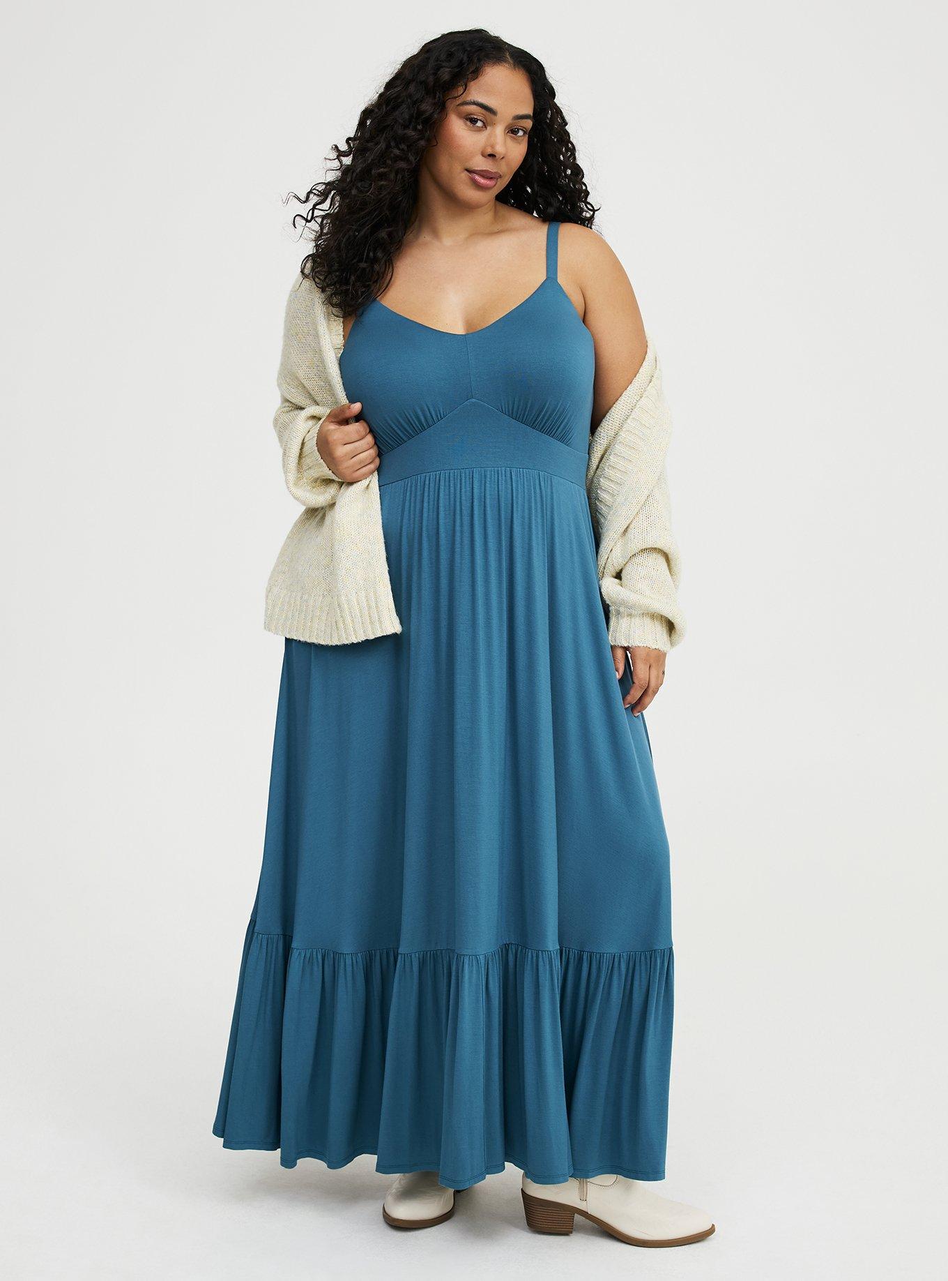 Tiered Maxi Dress, MALLARD BLUE, alternate