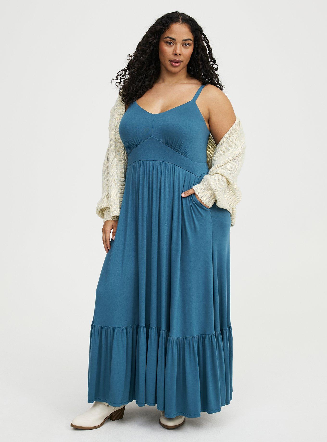 Tiered Maxi Dress, MALLARD BLUE, alternate