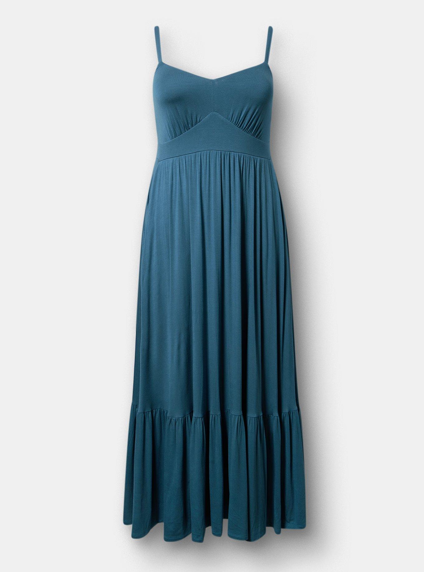 Tiered Maxi Dress, MALLARD BLUE, hi-res