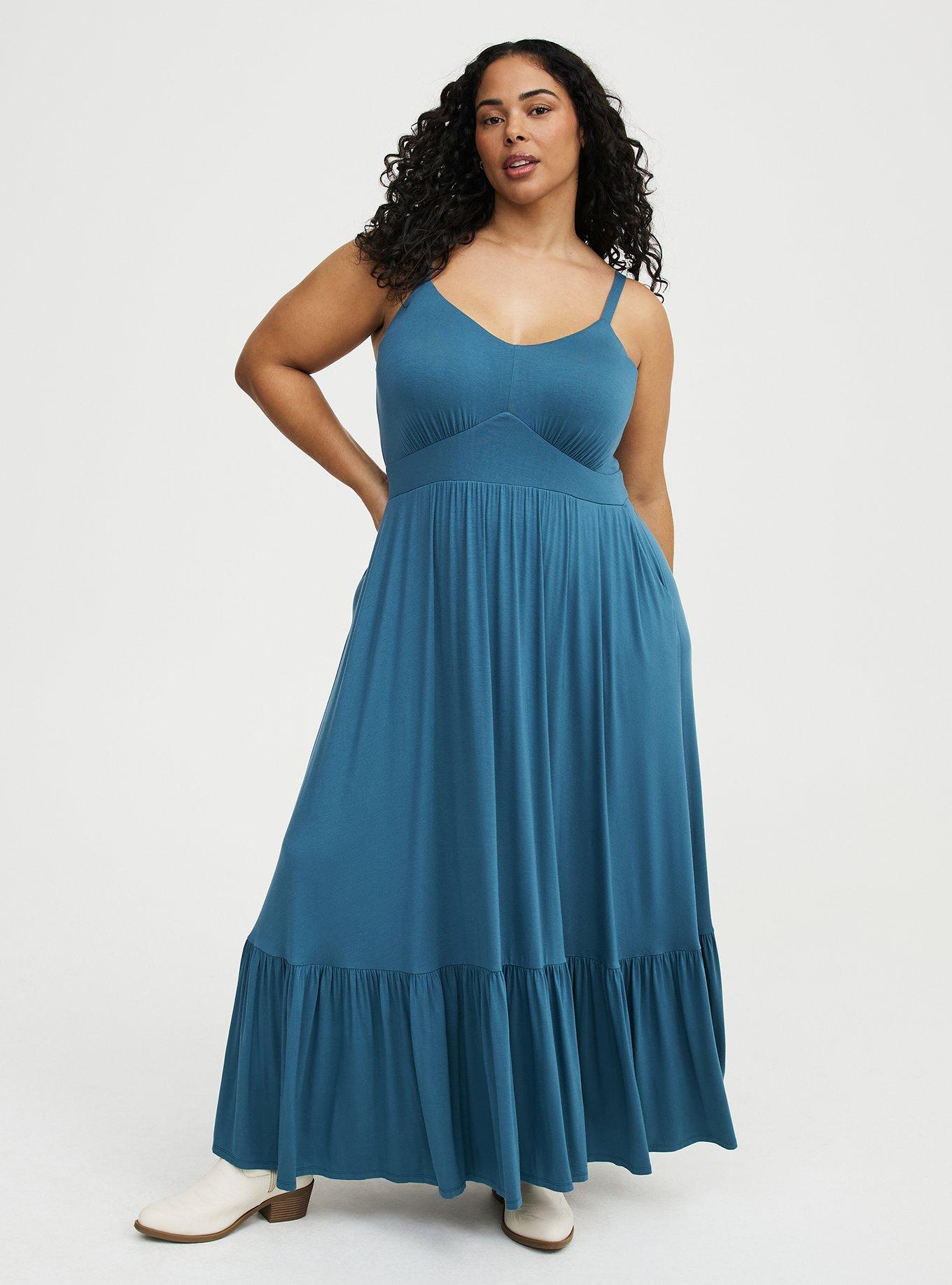 Tiered Maxi Dress, MALLARD BLUE, hi-res