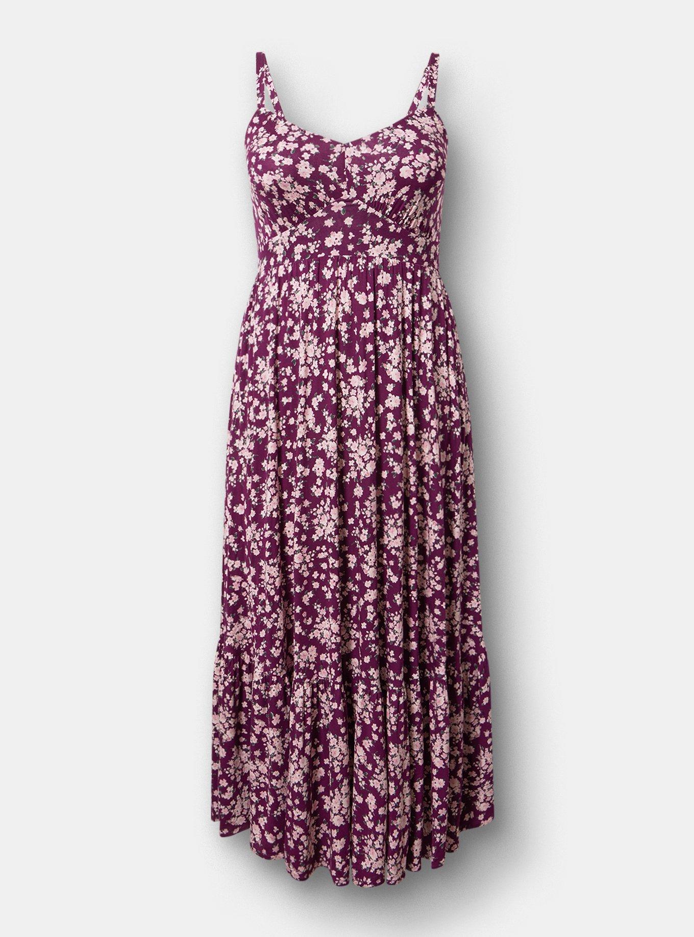 Tiered Maxi Dress, NORMANDY FLORAL PURPLE, hi-res