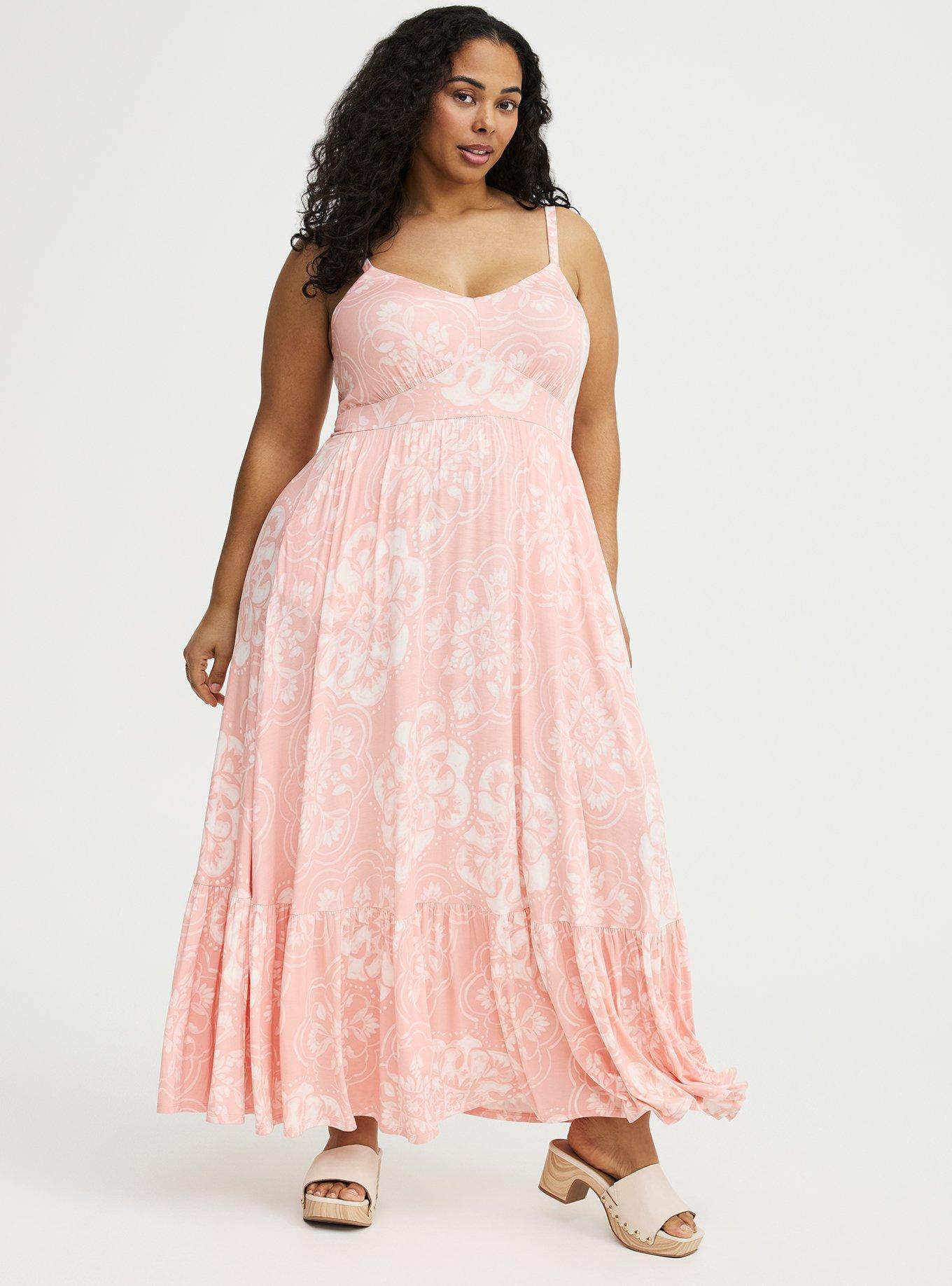 Tiered Maxi Dress, RAINING MEDALLIONS PINK, alternate