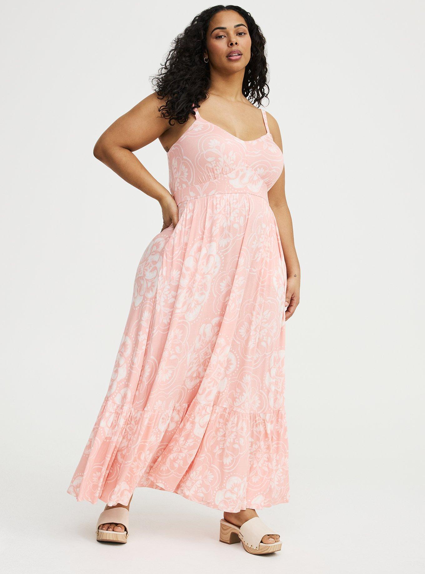 Tiered Maxi Dress, RAINING MEDALLIONS PINK, hi-res