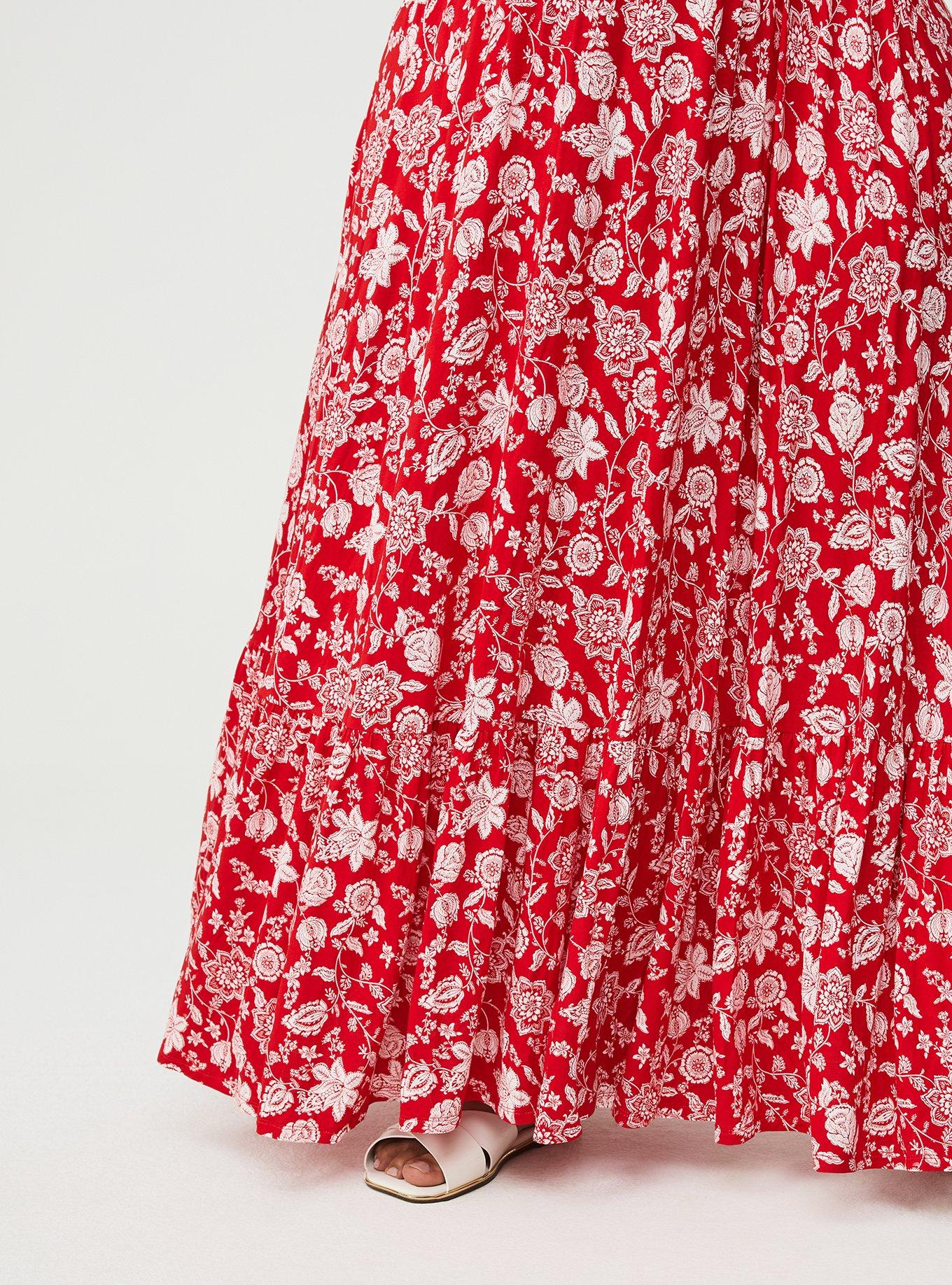 Tiered Maxi Dress, TRACY BANDANA RED, alternate