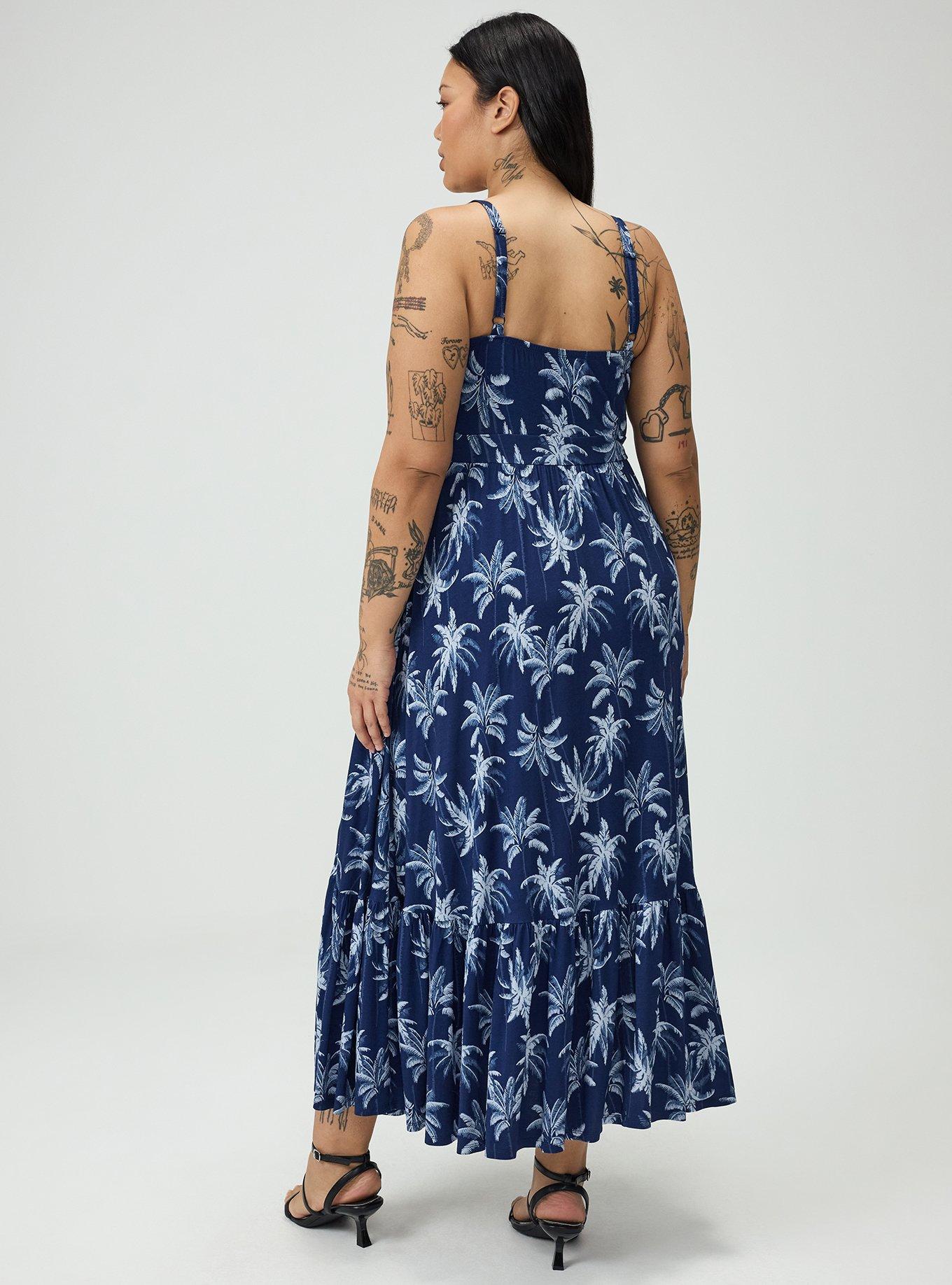 Tiered Maxi Dress, TROPICAL SHADOWS BLUE, alternate