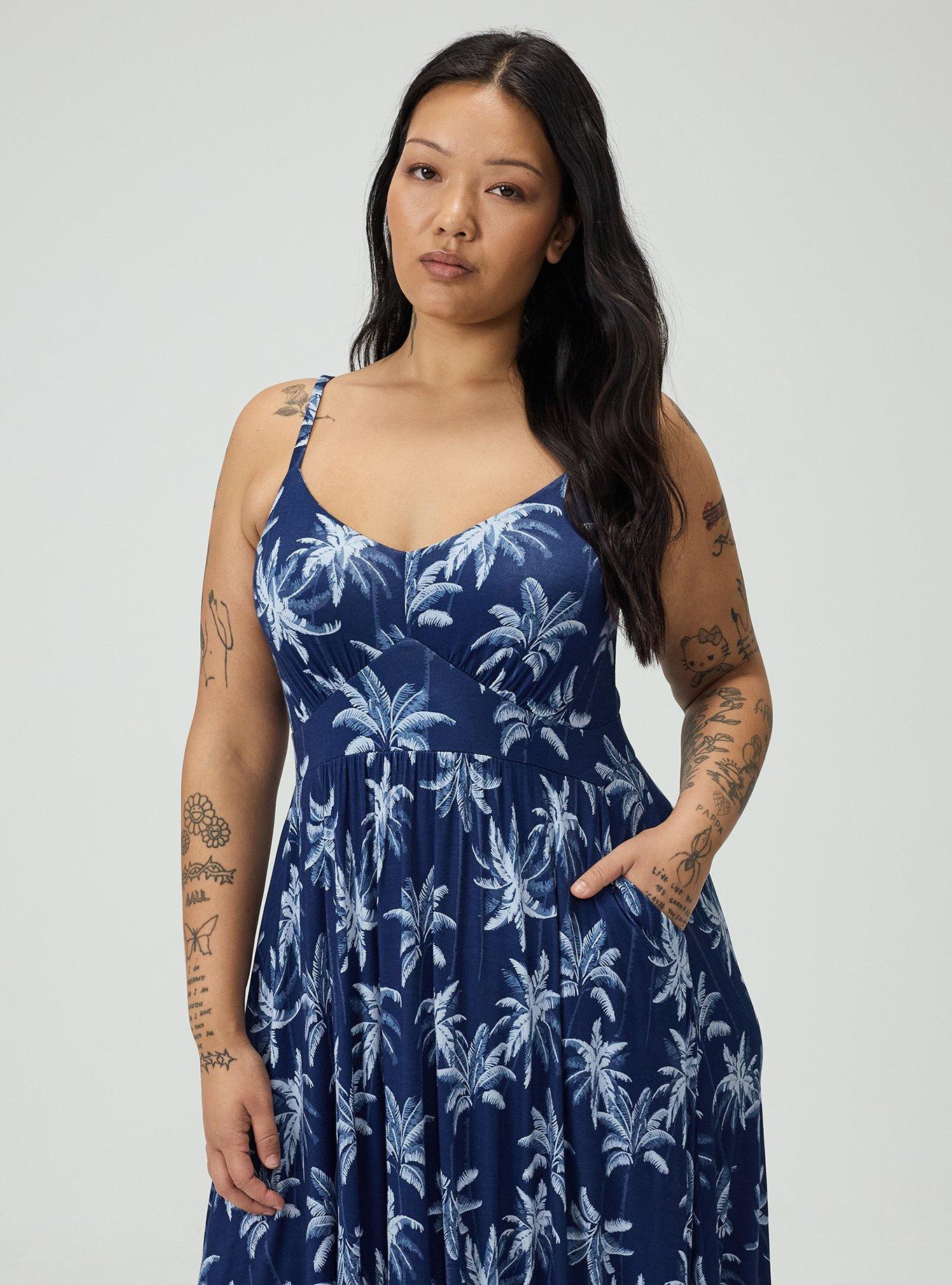 Tiered Maxi Dress, TROPICAL SHADOWS BLUE, alternate