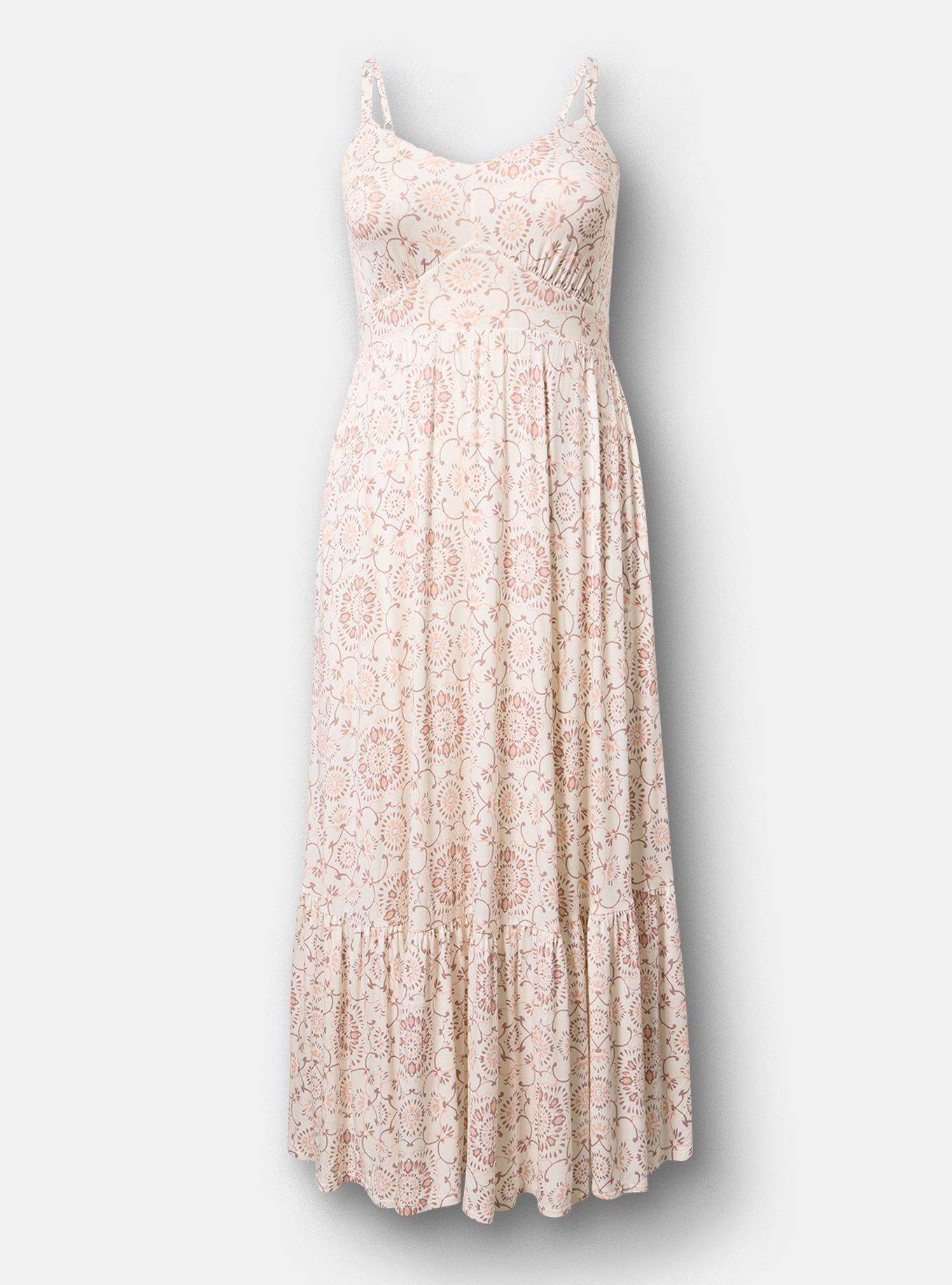 Tiered Maxi Dress, NAVAGATION MEDALLION PINK, hi-res