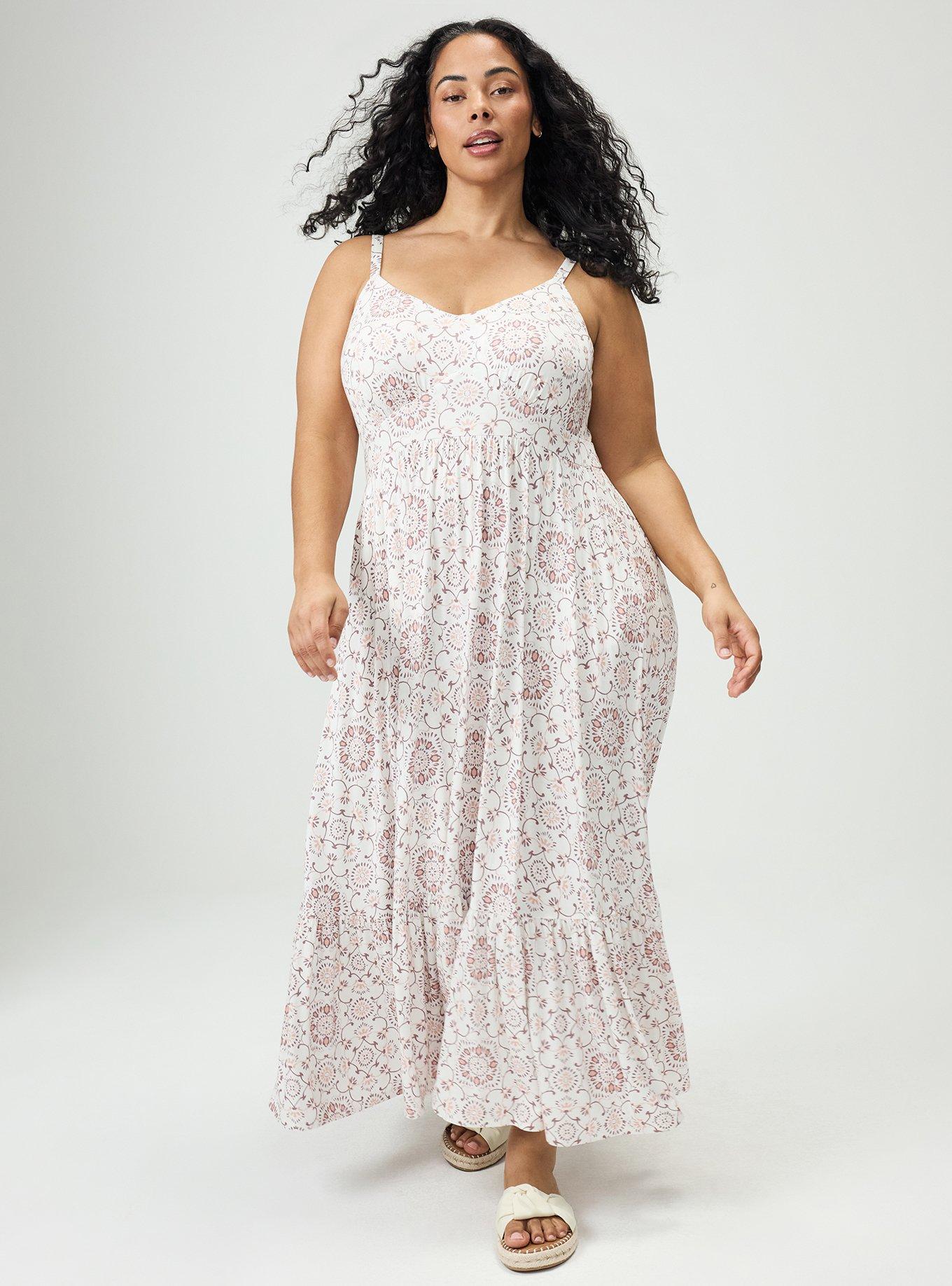 Tiered Maxi Dress, NAVAGATION MEDALLION PINK, hi-res