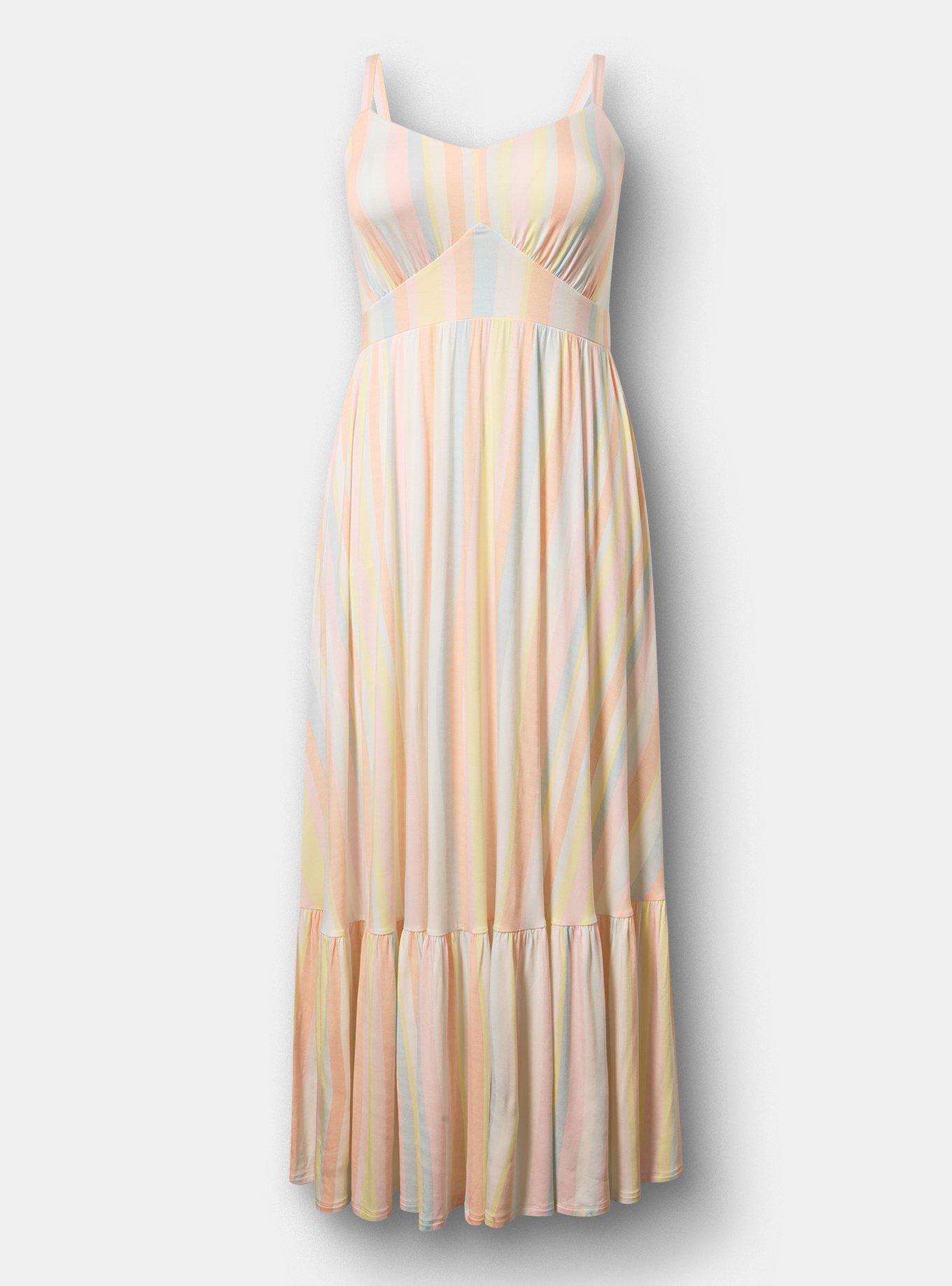 Tiered Maxi Dress, POLLY STRIPE MULTI, flat