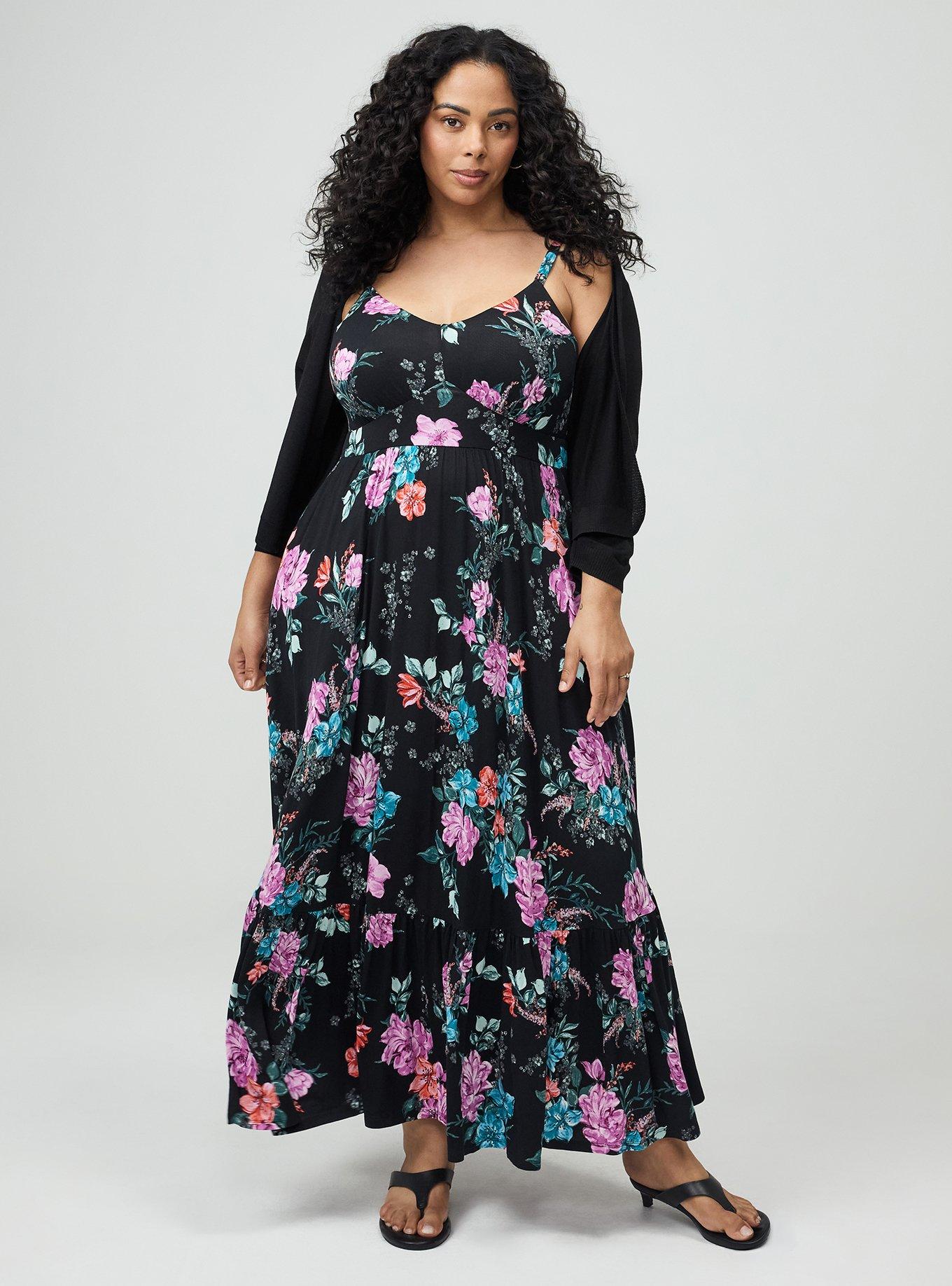 Tiered Maxi Dress, LORENA FLORAL BLACK, alternate