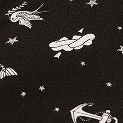 Mini Rayon Slub Button Front Fit N Flare Dress, SAILOR TATTOO DEEP BLACK, swatch