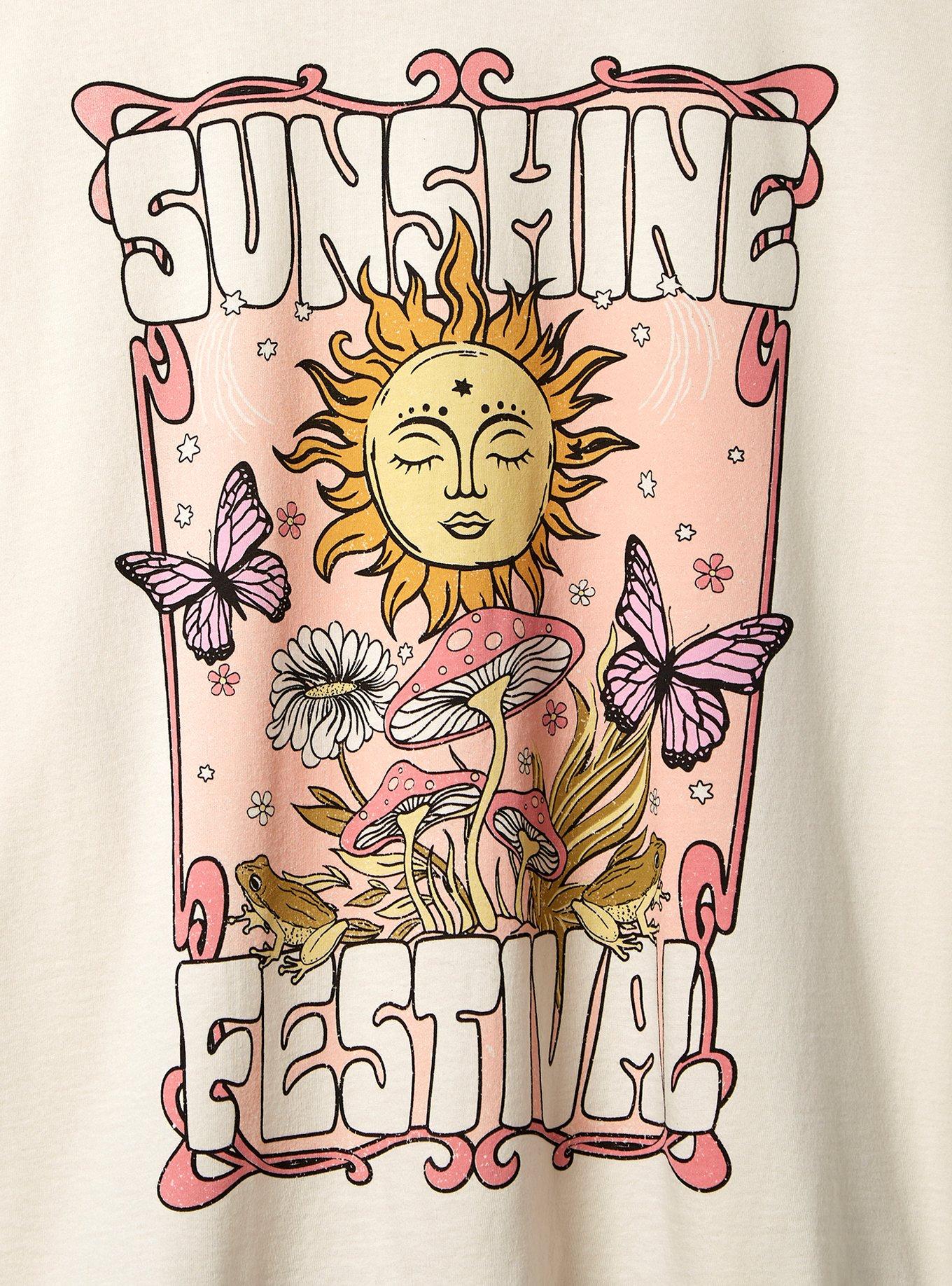 Sunshine Relaxed Fit Cotton Jersey Crew Neck Long Sleeve Crop Tee, CREAM, alternate