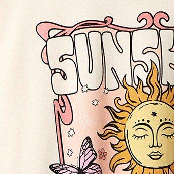 Sunshine Relaxed Fit Cotton Jersey Crew Neck Long Sleeve Crop Tee, CREAM, swatch