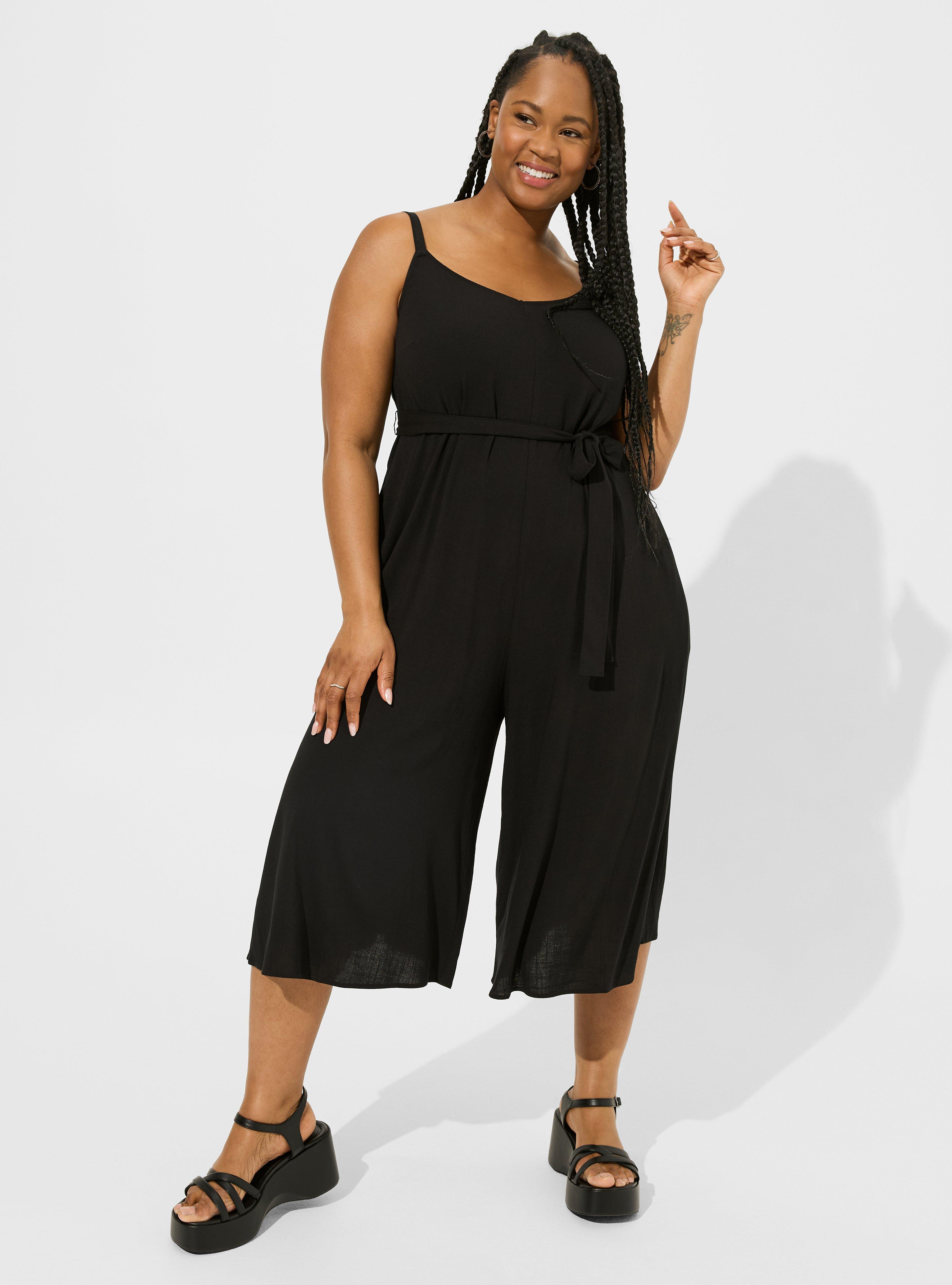 Plus Size Rayon Slub Easy Culotte Jumpsuit Torrid