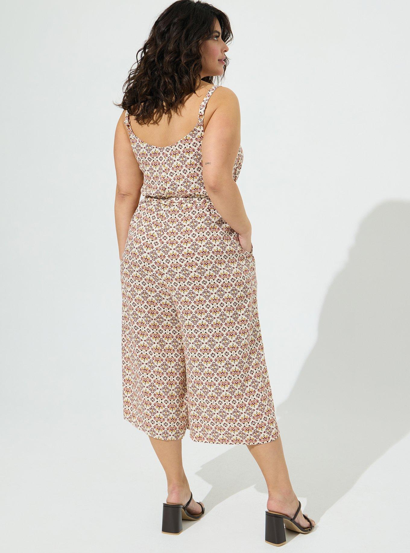 Plus Size - Rayon Slub Easy Culotte Jumpsuit - Torrid