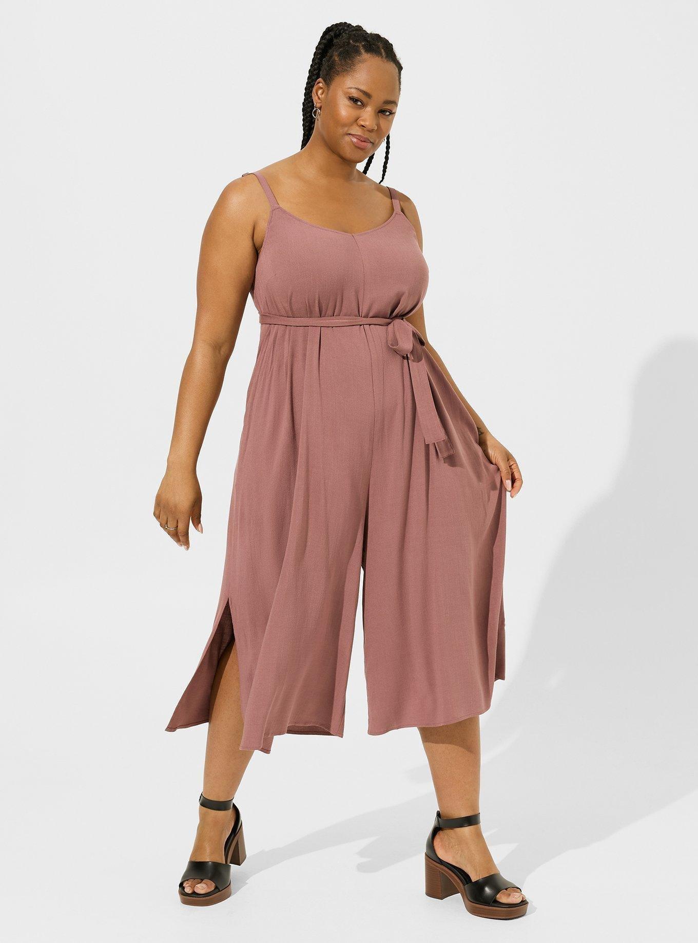 Plus Size - Rayon Slub Easy Culotte Jumpsuit - Torrid