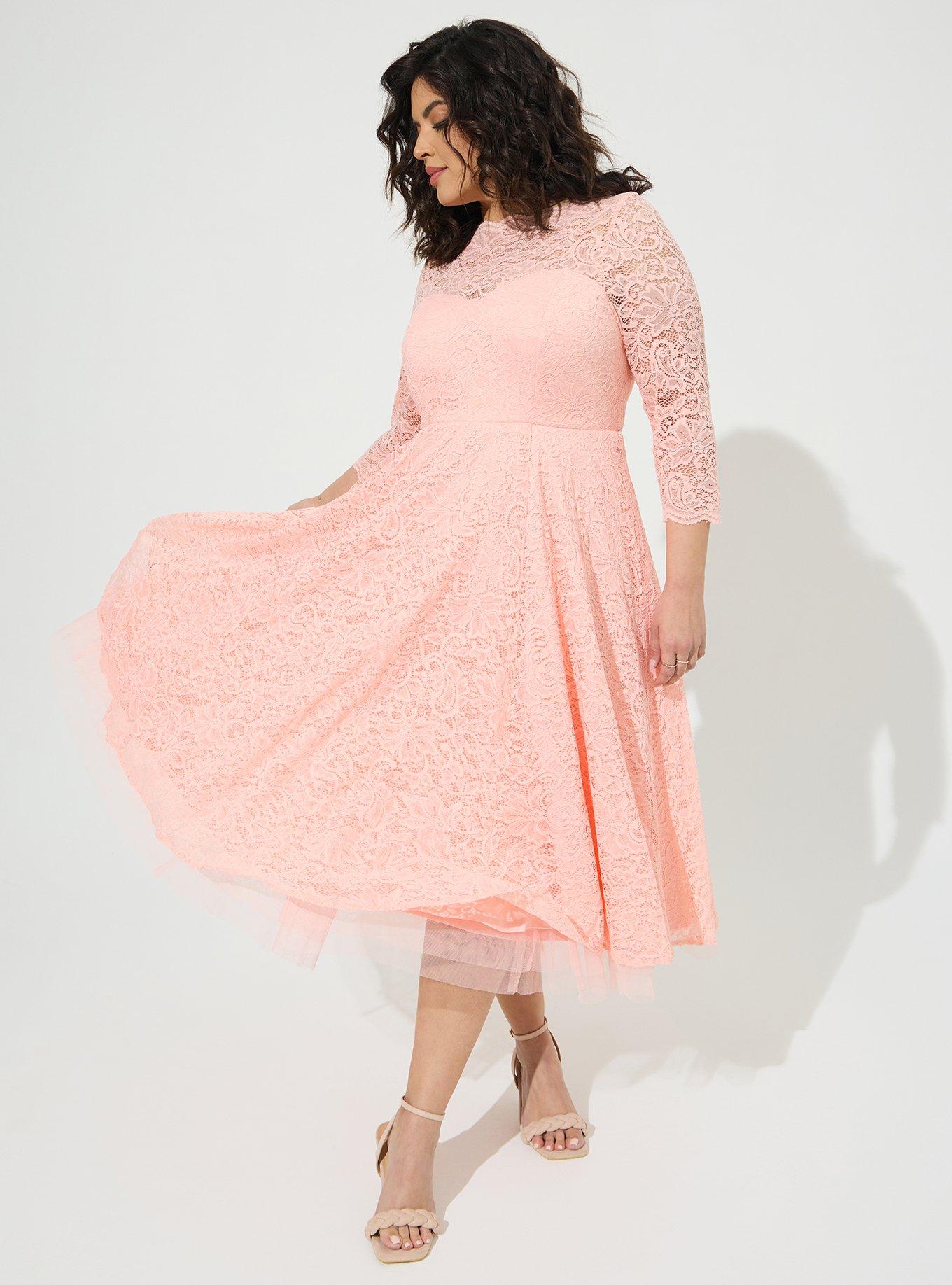 Midi Lace Illusion Dress