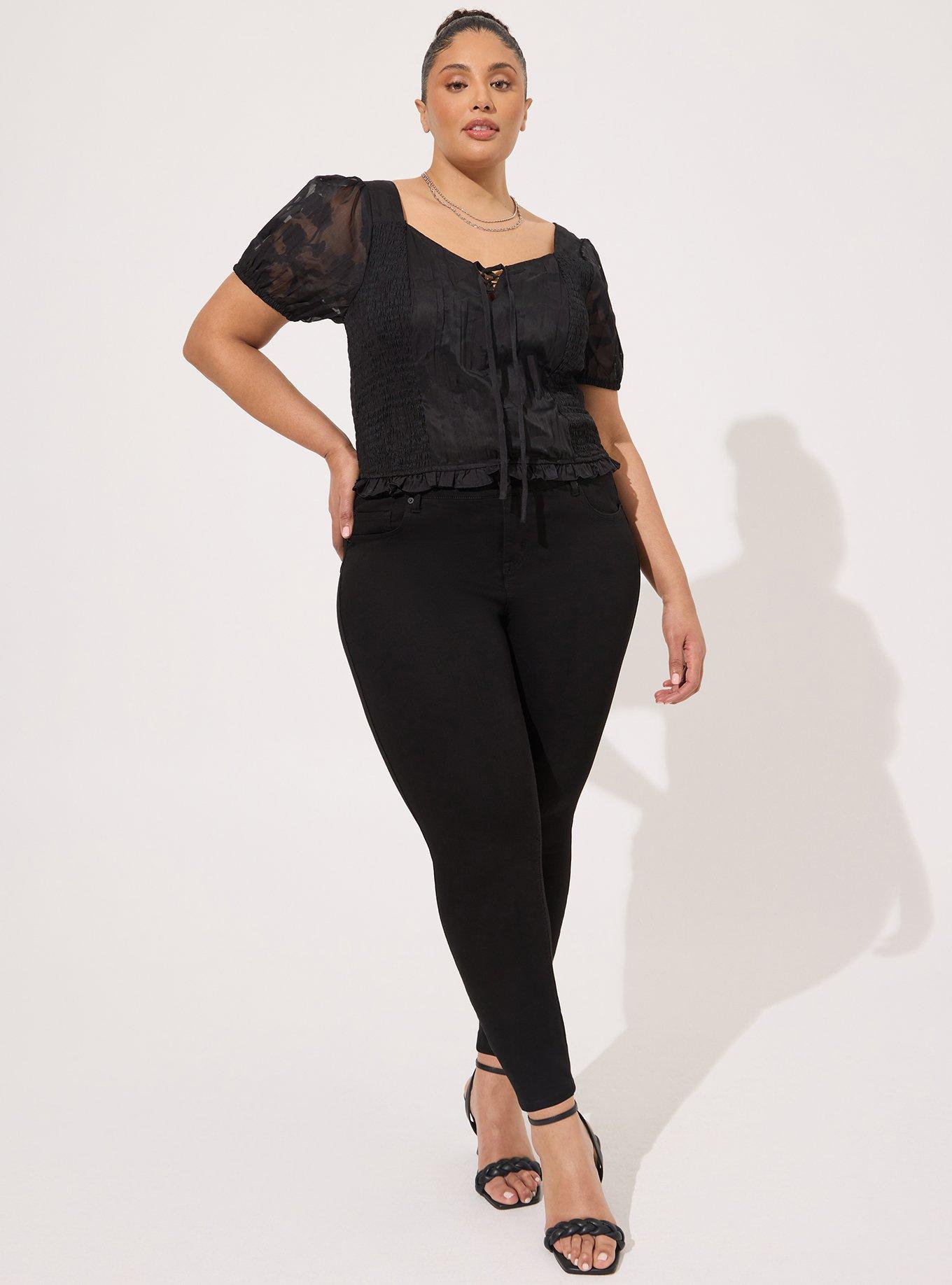 TORRID Lace Smocked Crop Top